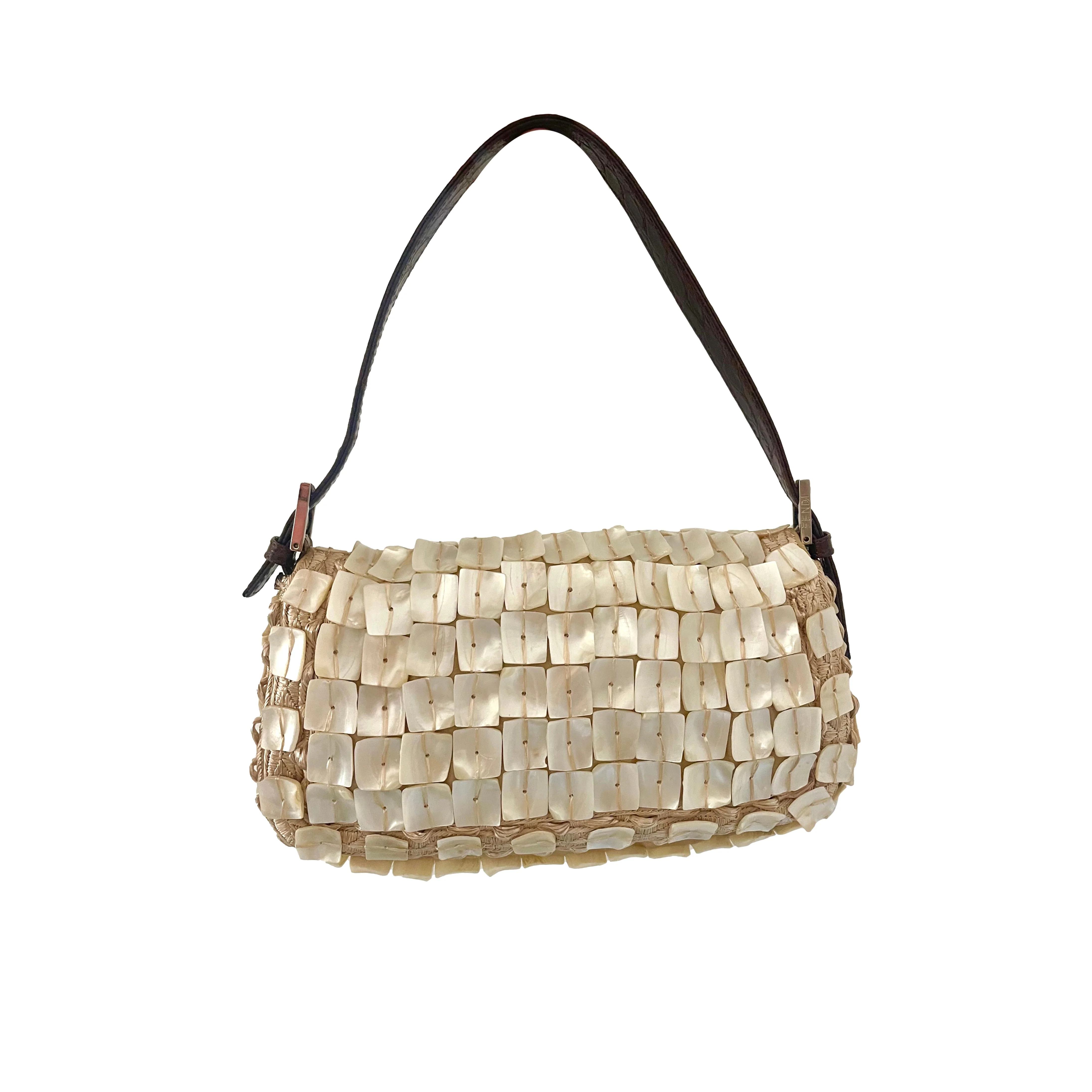 Fendi Mother Of Pearl Embellished Baguette - Image 2