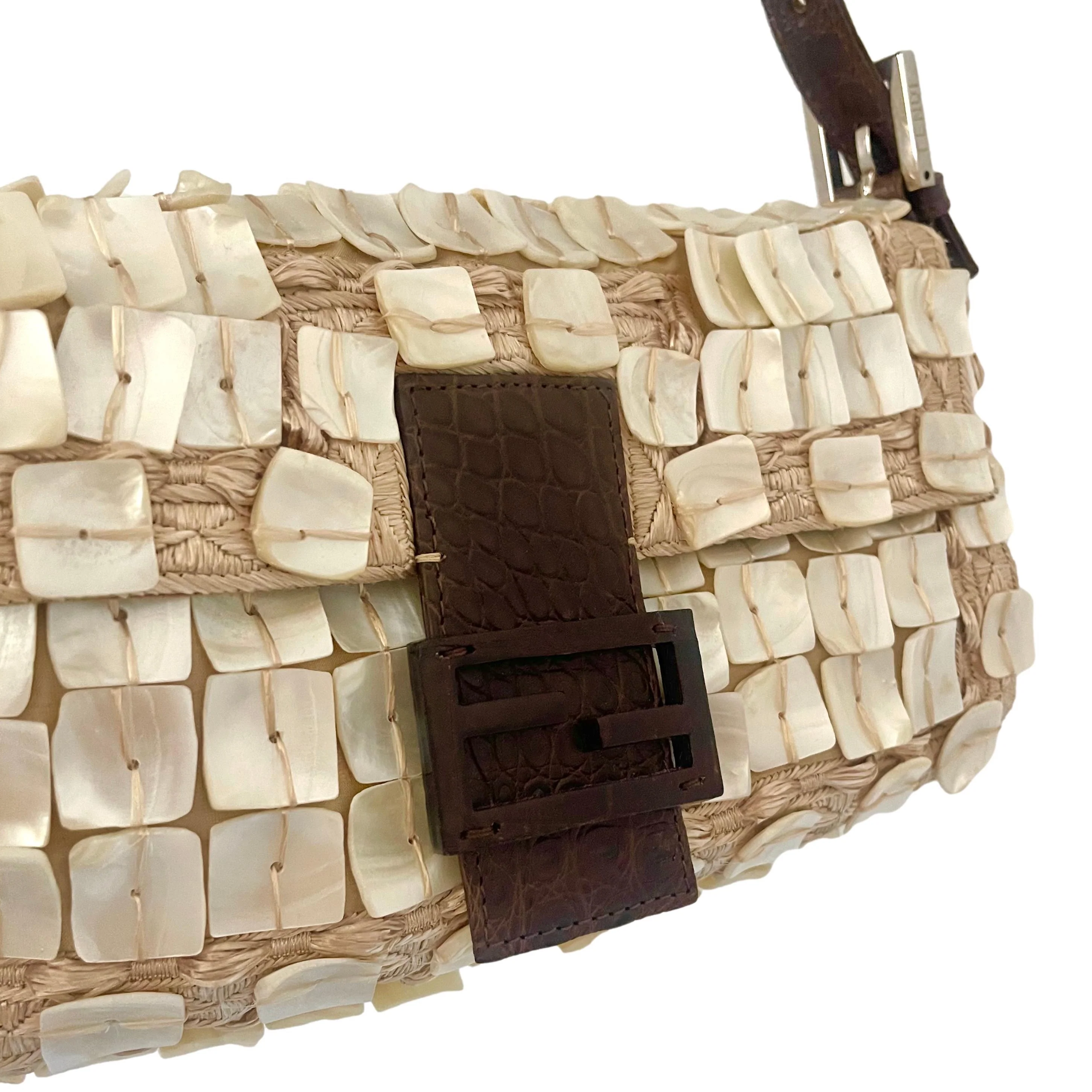 Fendi Mother Of Pearl Embellished Baguette - Image 3