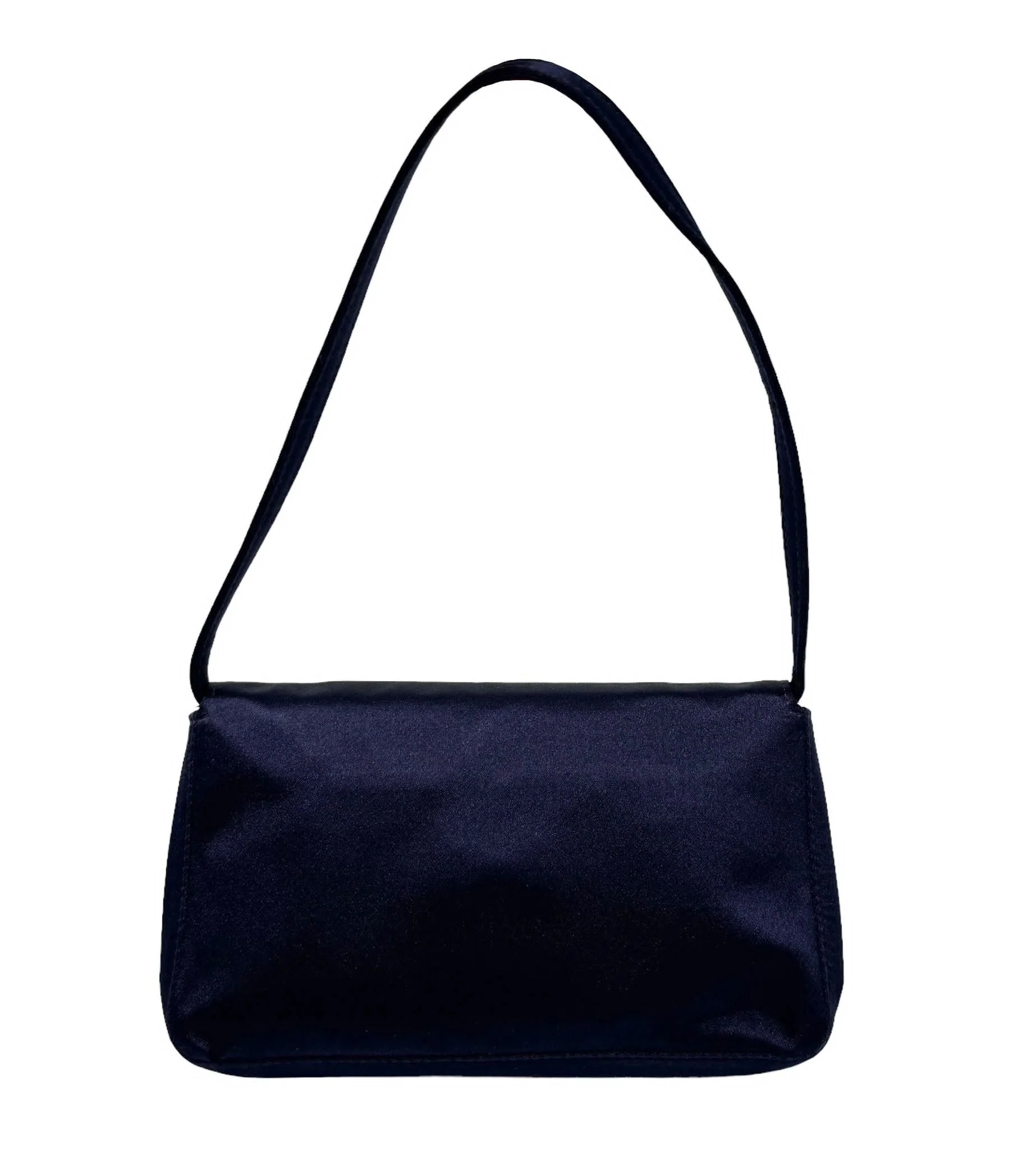 Fendi Navy Satin Mini Baguette - Image 2