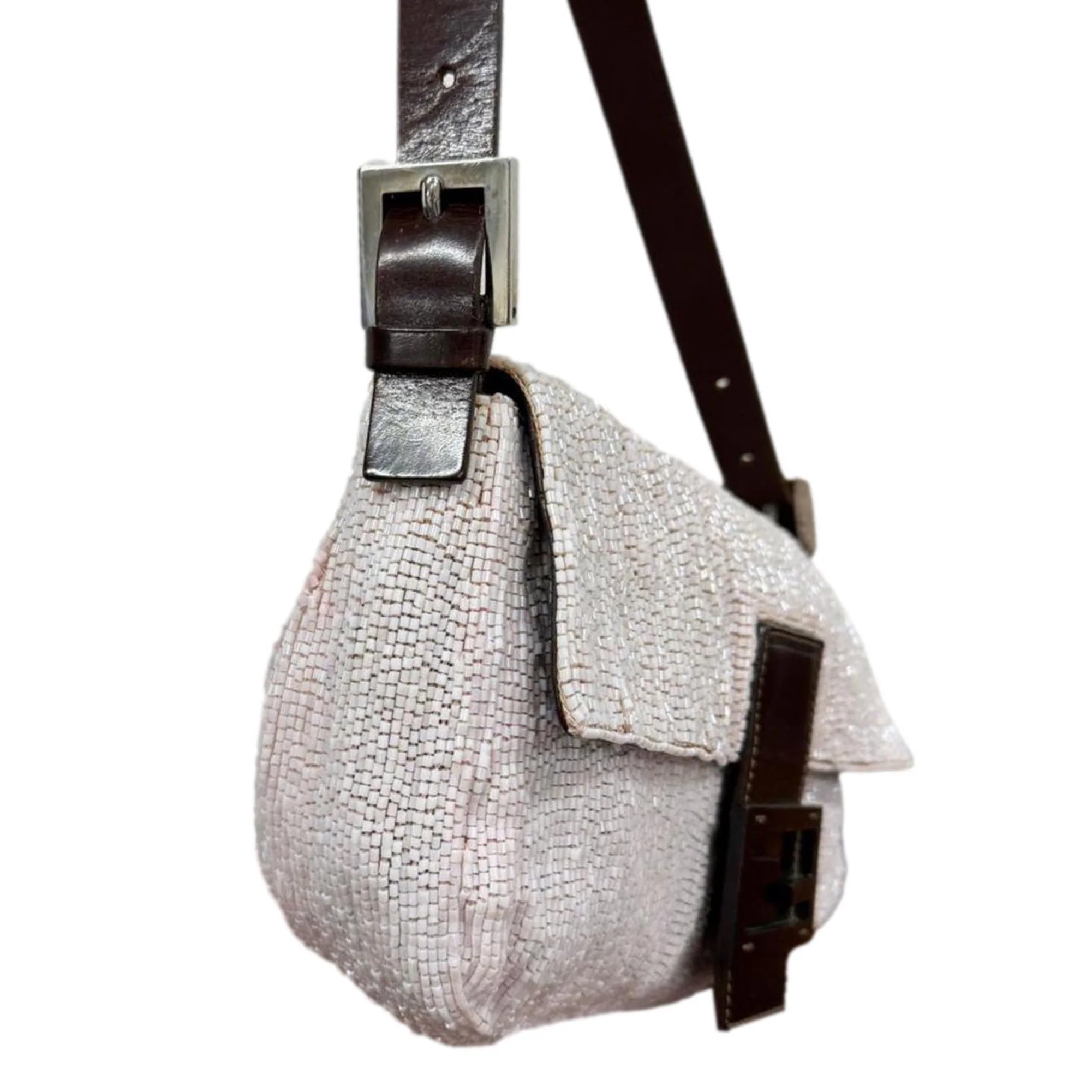 Fendi Nude Beaded Baguette - Image 2