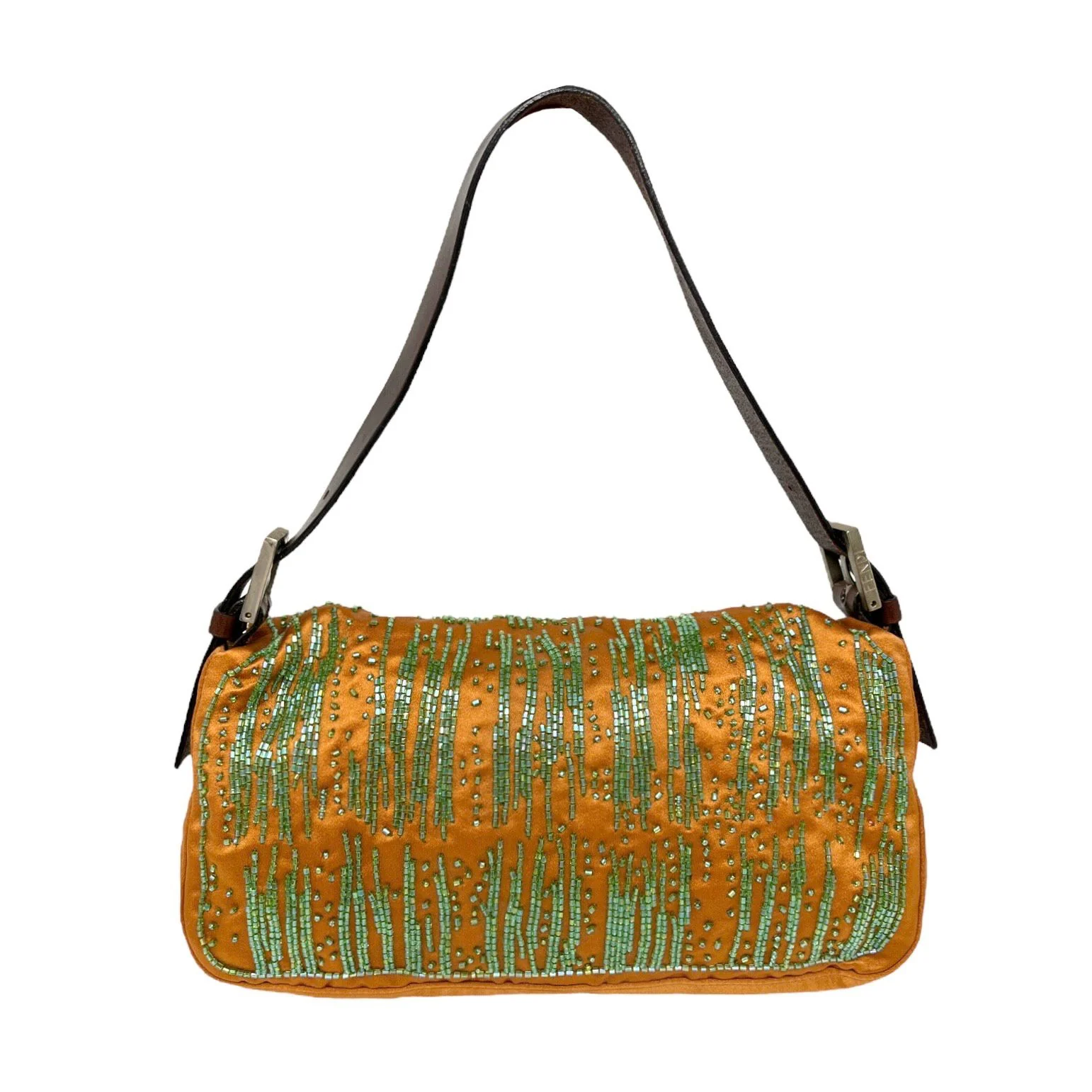 Fendi Orange Beaded Baguette - Image 2