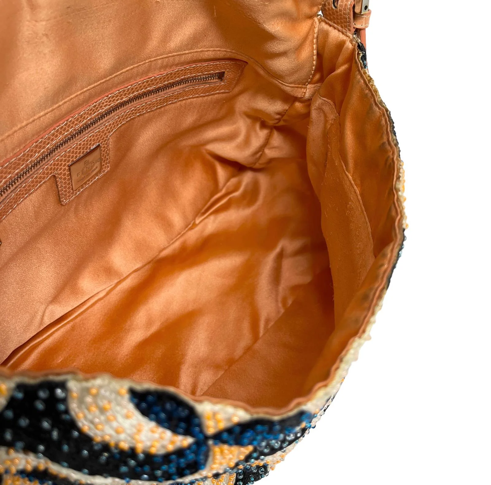 Fendi Orange Beaded Wave Baguette - Image 3