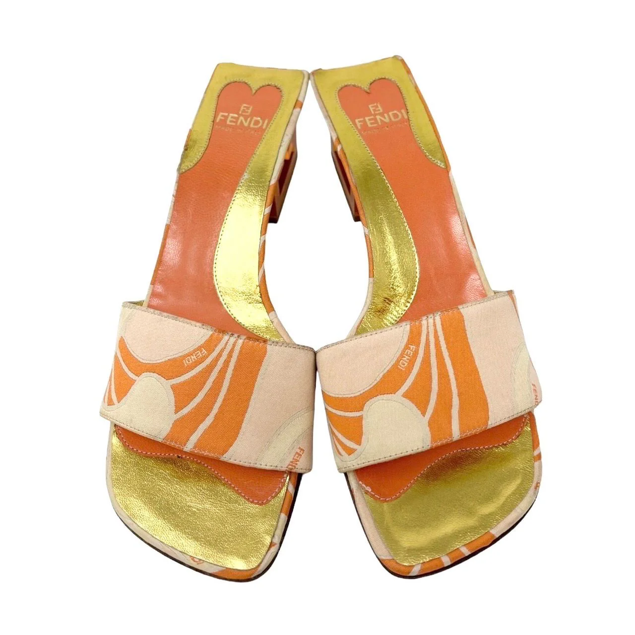 Fendi Orange Lucite Block Heels - Image 2