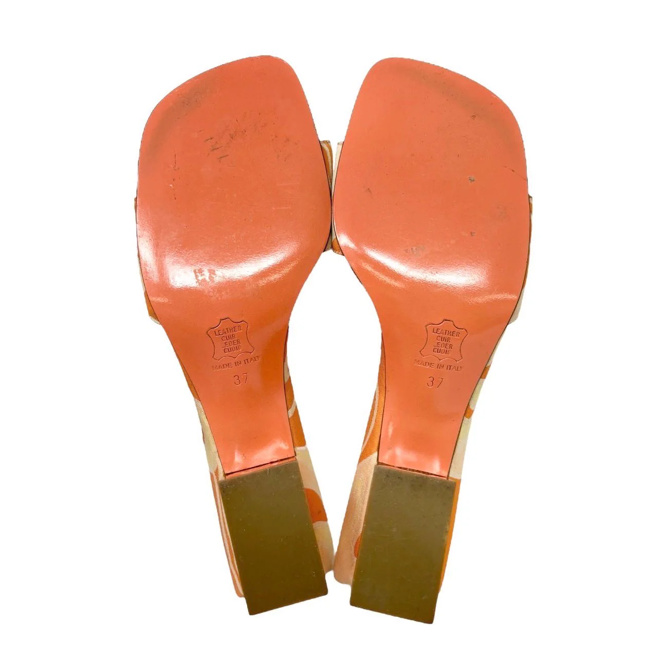 Fendi Orange Lucite Block Heels - Image 4