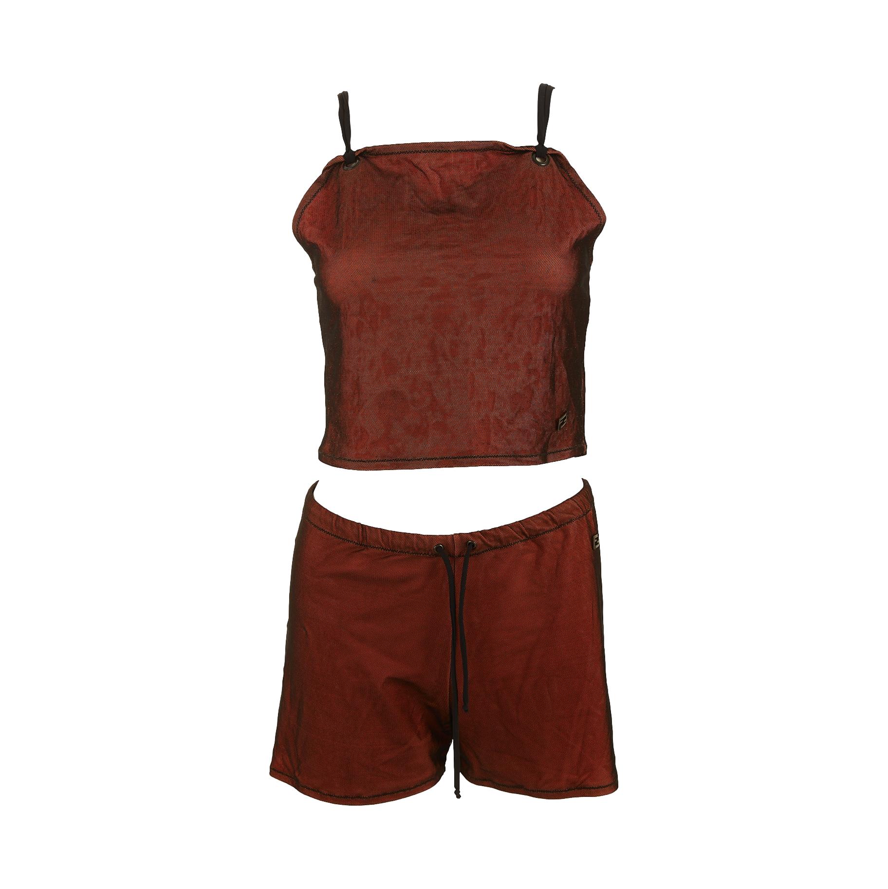Fendi Orange Mesh Short Set - Image 2