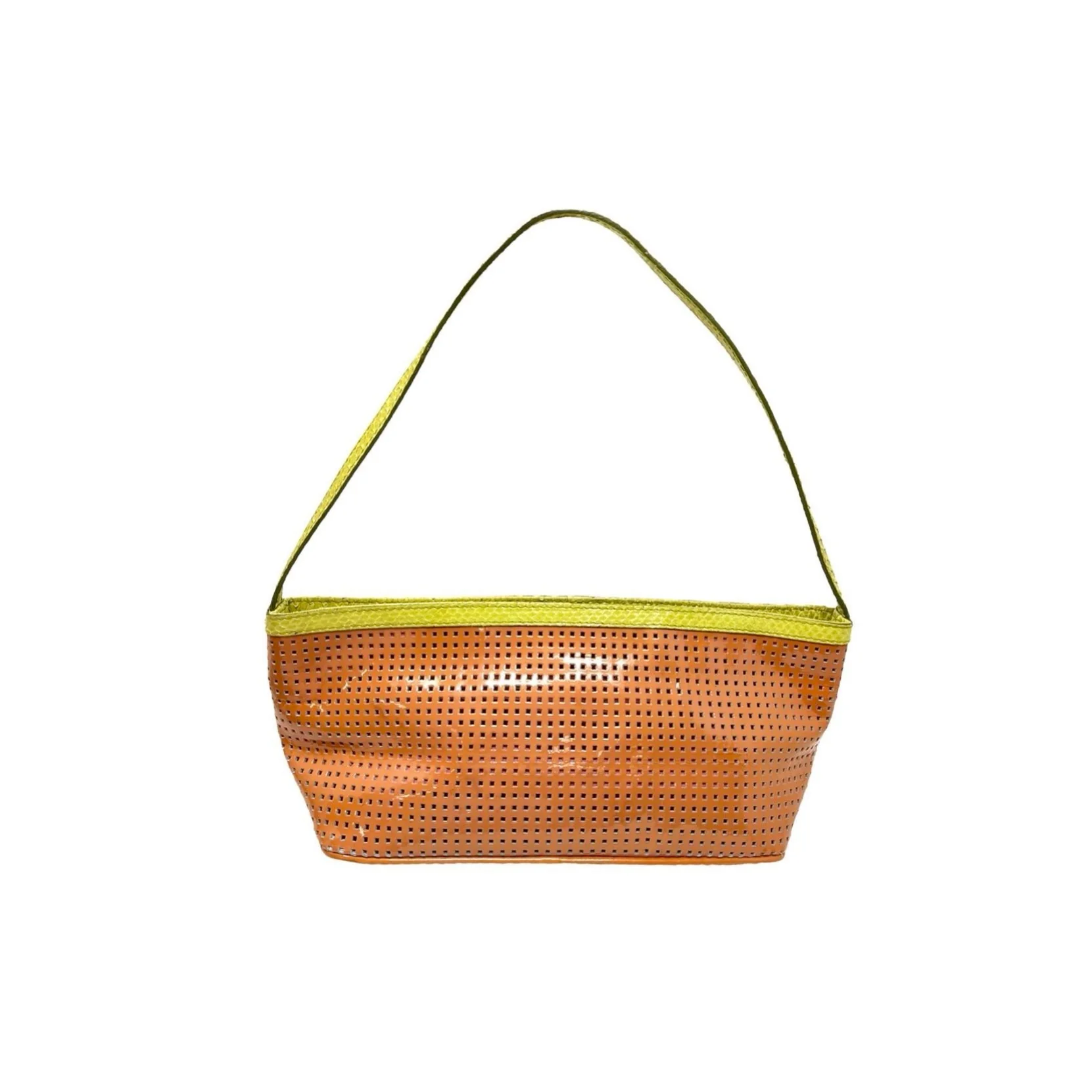 Fendi Orange Perforated Shoulder Bag - Image 2