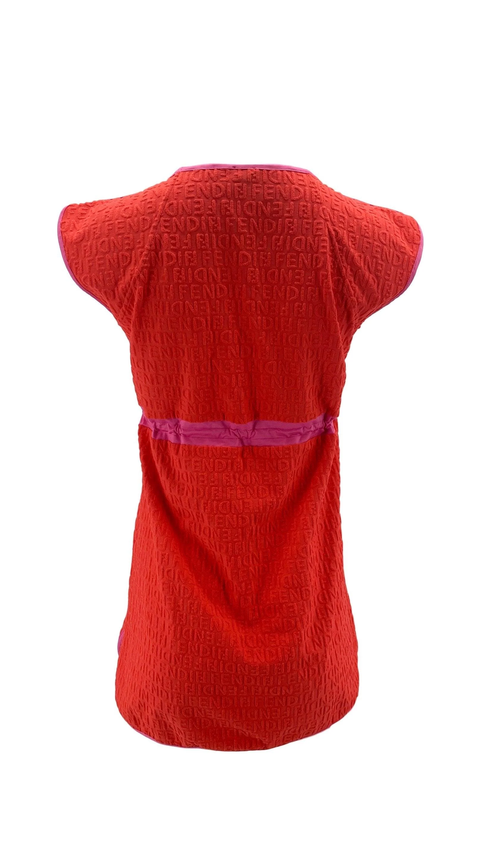 Fendi Orange Terry Cinched Dress - Image 2