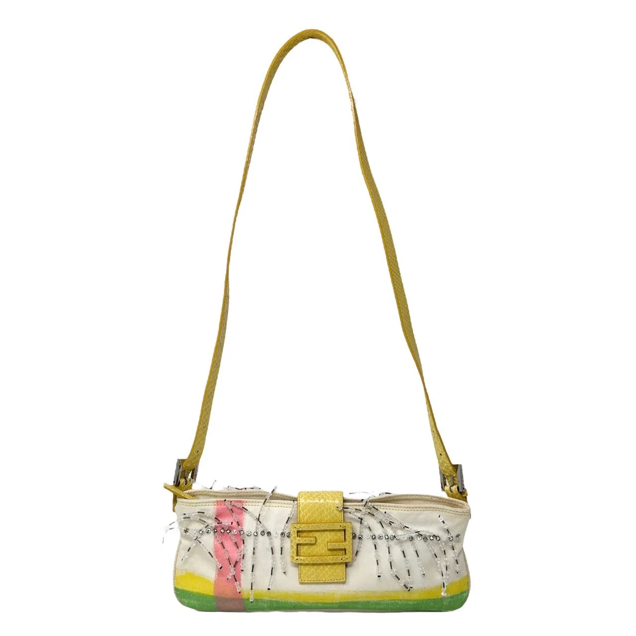 Fendi Pastel Beaded Crossbody Baguette - Image 2