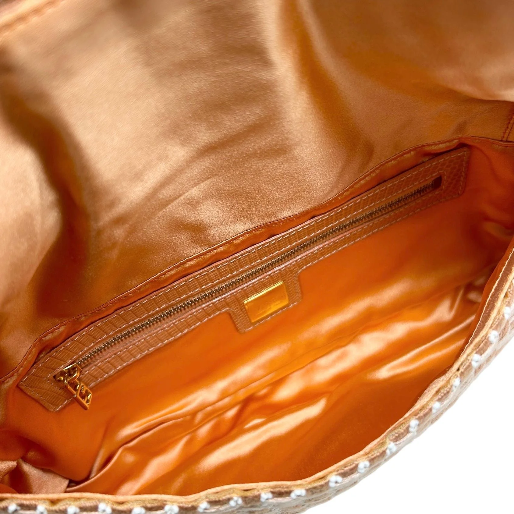 Fendi Peach Braided Beaded Baguette - Image 3