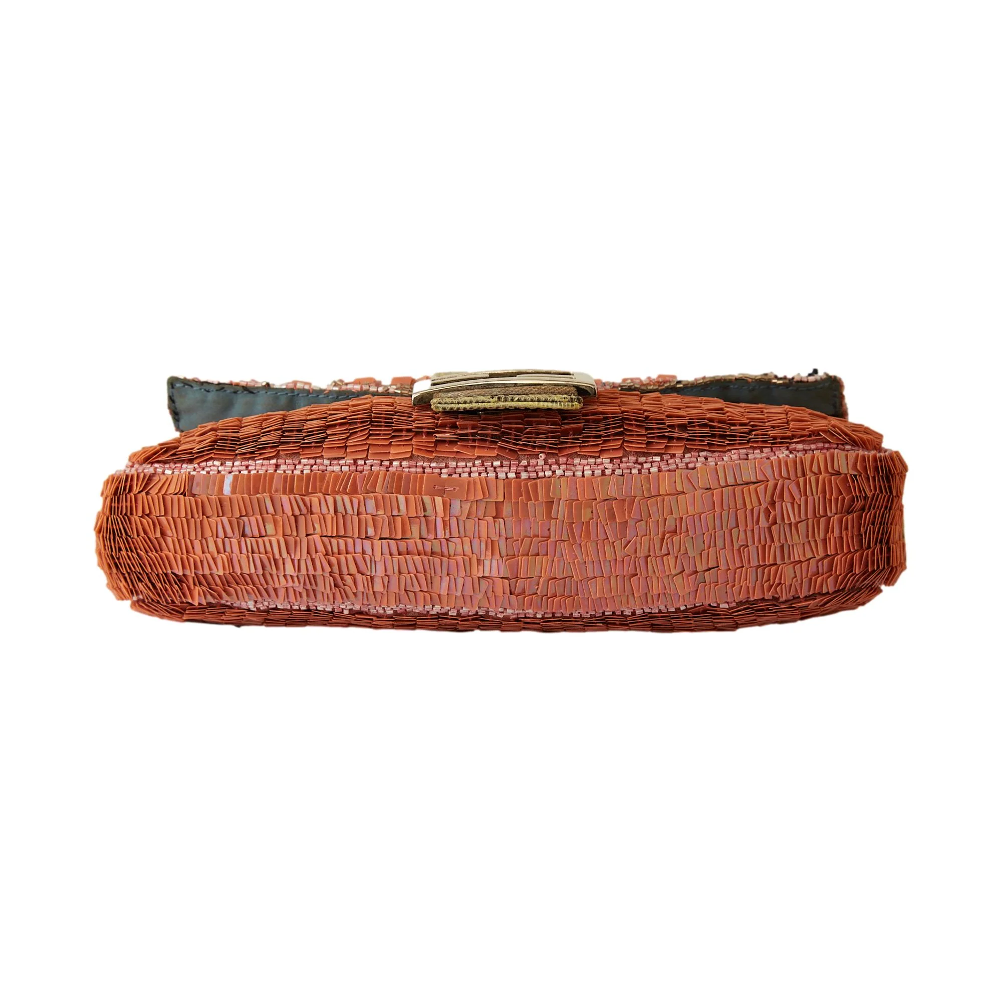 Fendi Peach Sequin Baguette Bag - Image 3