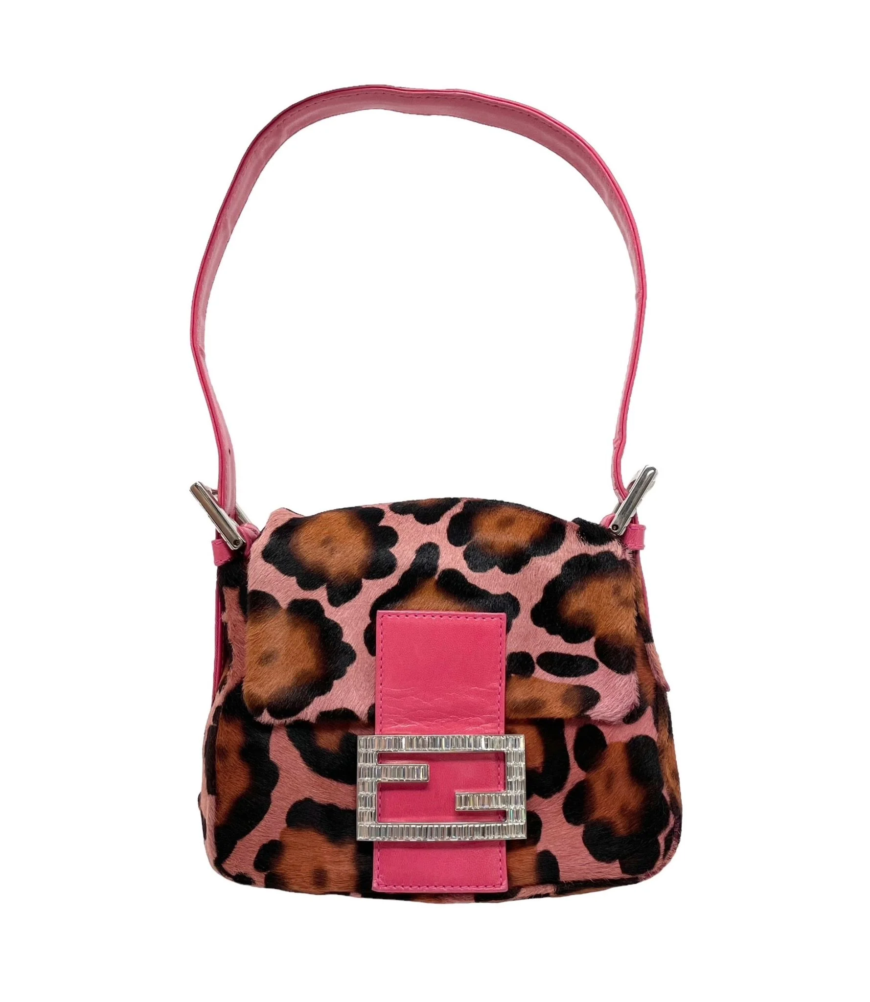 Fendi Pink Cheetah Mini Baguette