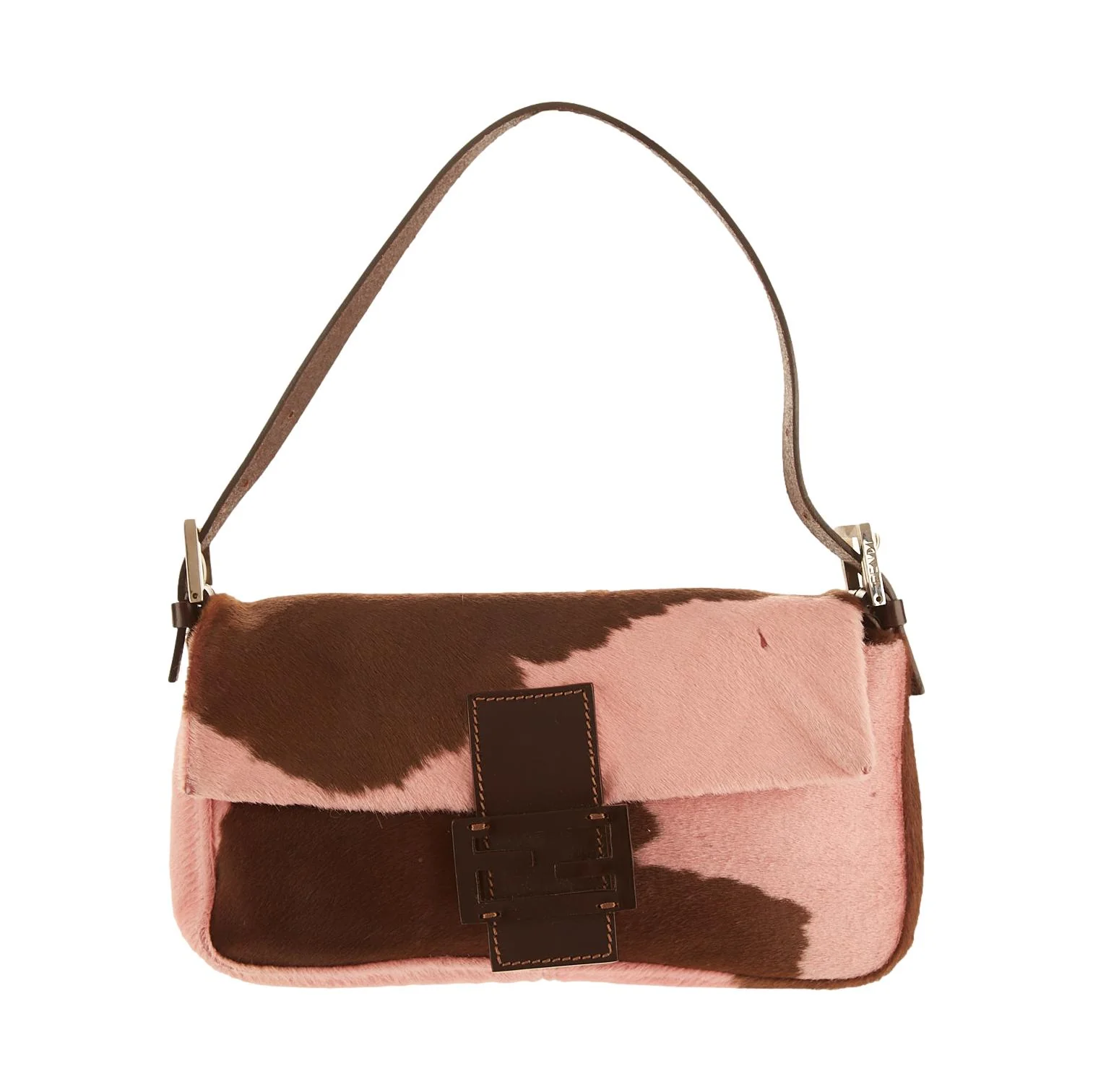Fendi Pink Cow Print Baguette
