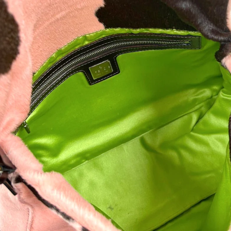 Fendi Pink Cow Print Baguette - Image 3