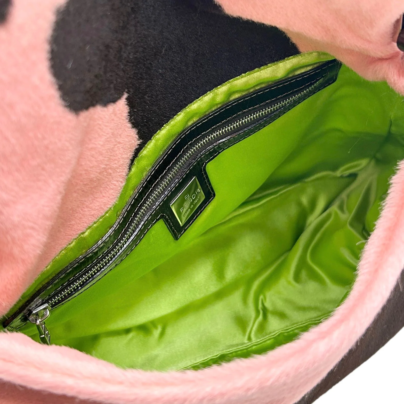 Fendi Pink Cow Print Baguette - Image 3