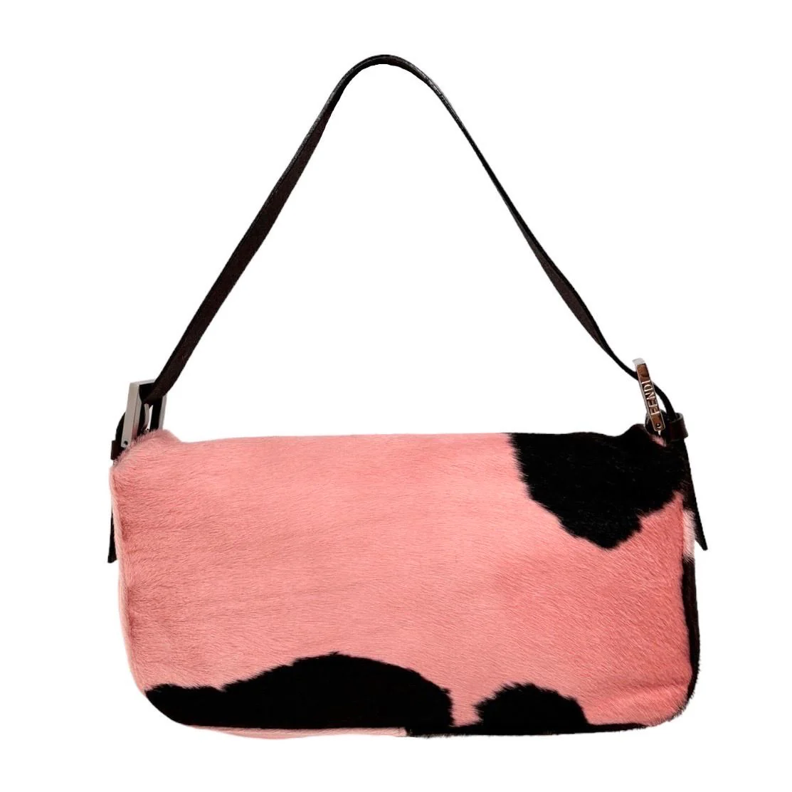 Fendi Pink Cow Print Baguette Bag - Image 2