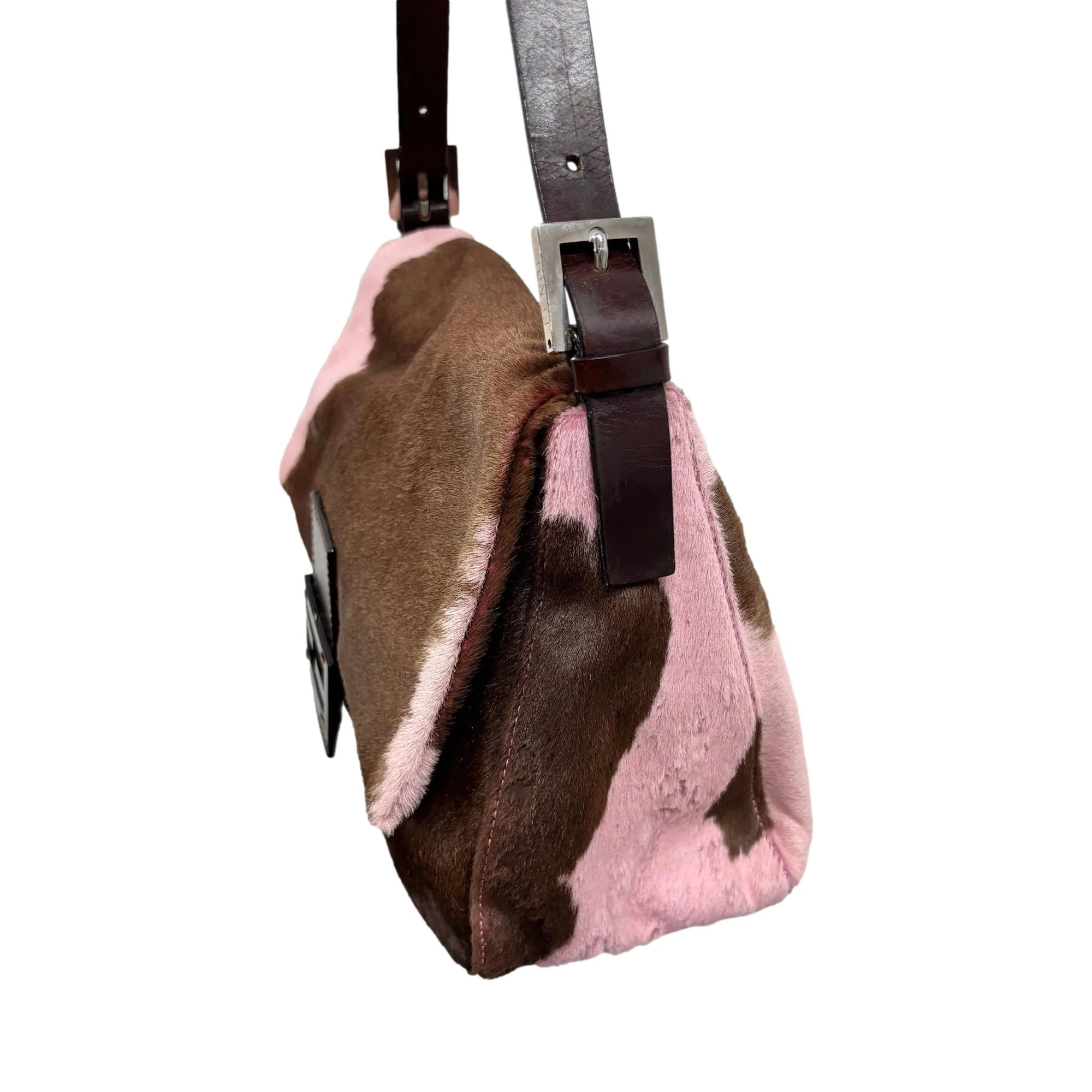 Fendi Pink Cow Print Mama Baguette Bag - Image 3