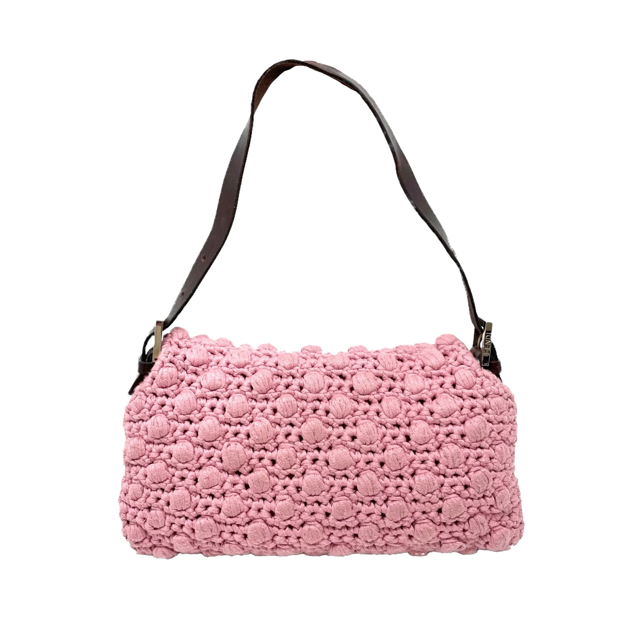 Fendi Pink Crochet Baguette - Image 2
