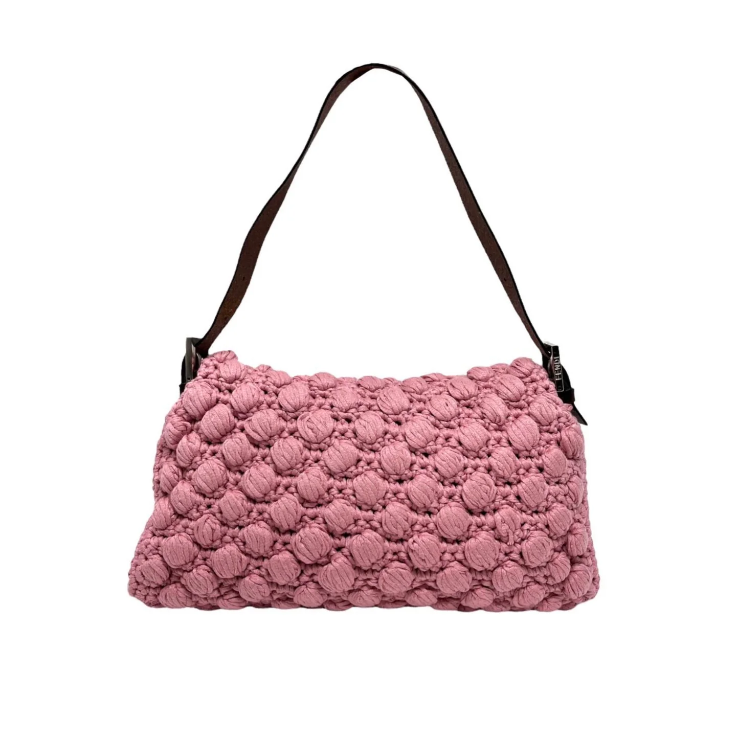 Fendi Pink Crochet Baguette - Image 2