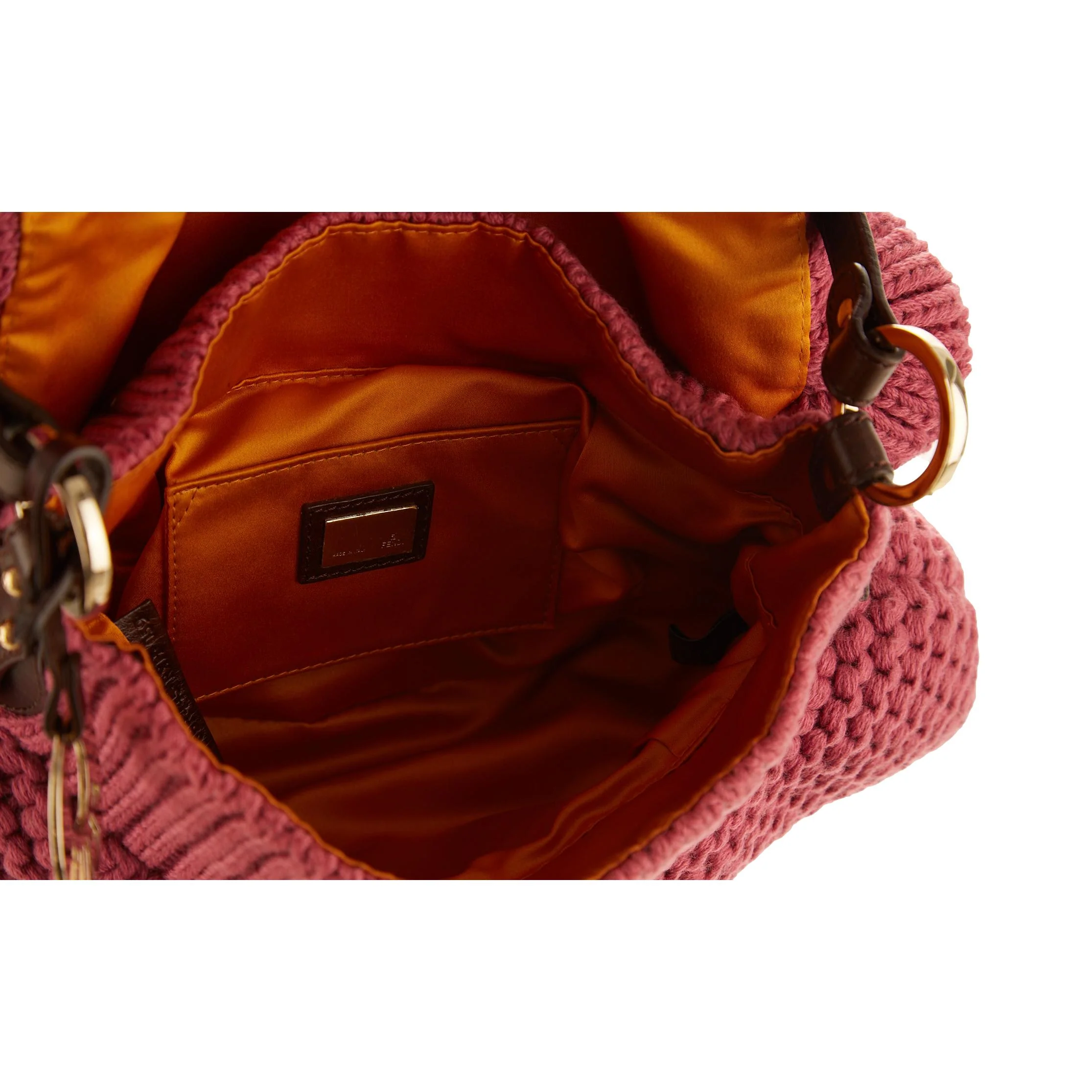 Fendi Pink Crochet Shoulder Bag - Image 4