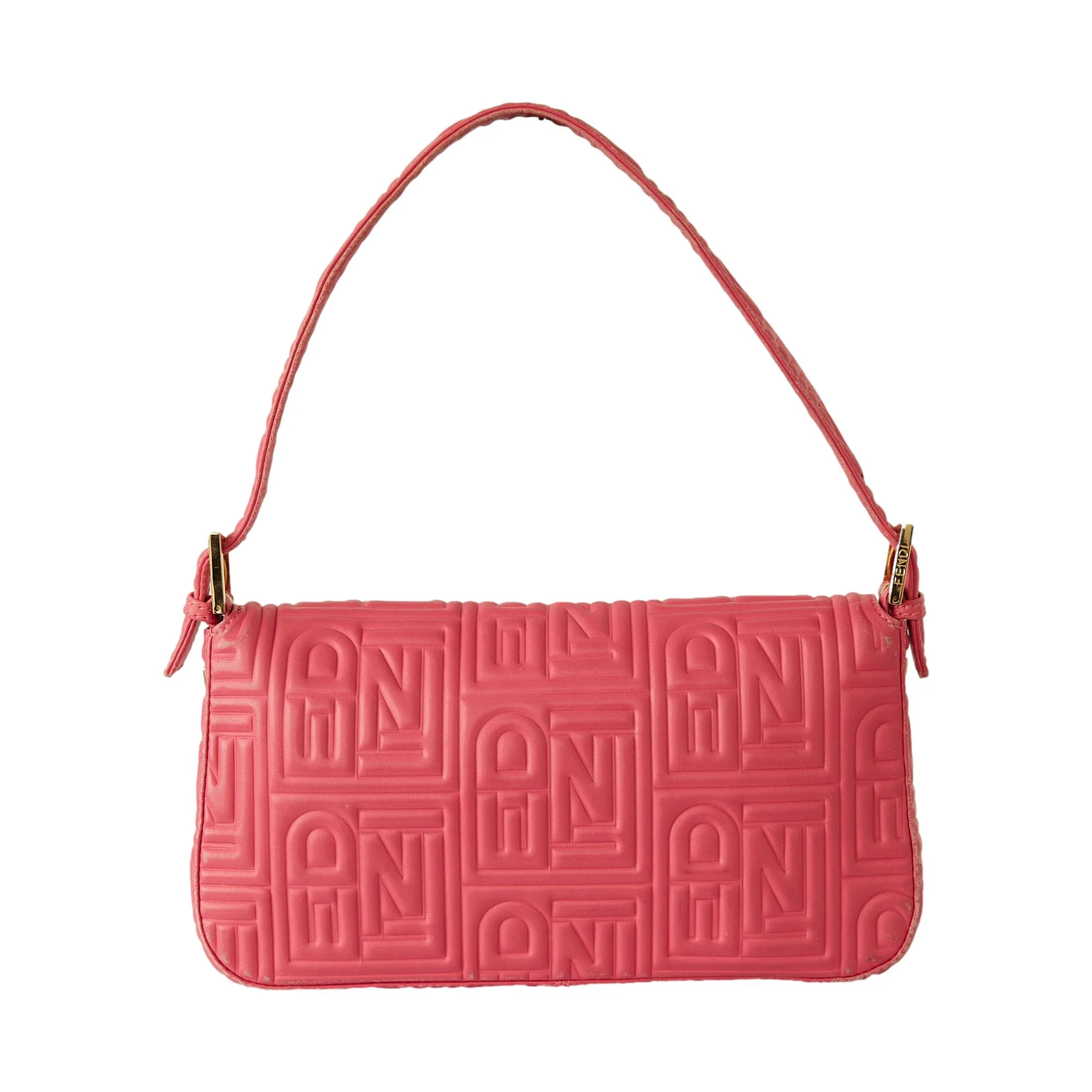 Fendi Pink Embossed Baguette Bag - Image 2