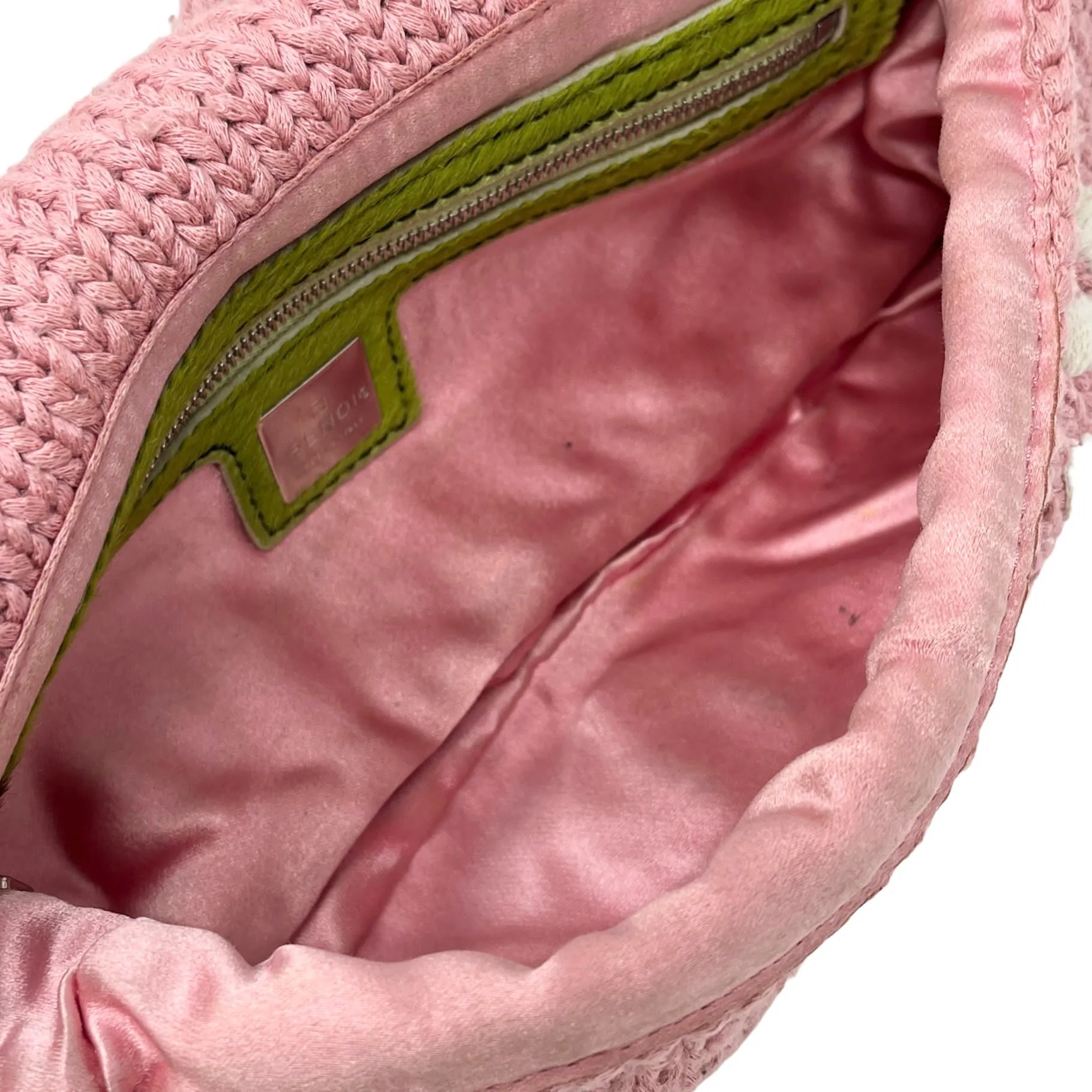 Fendi Pink Floral Knit Baguette - Image 3