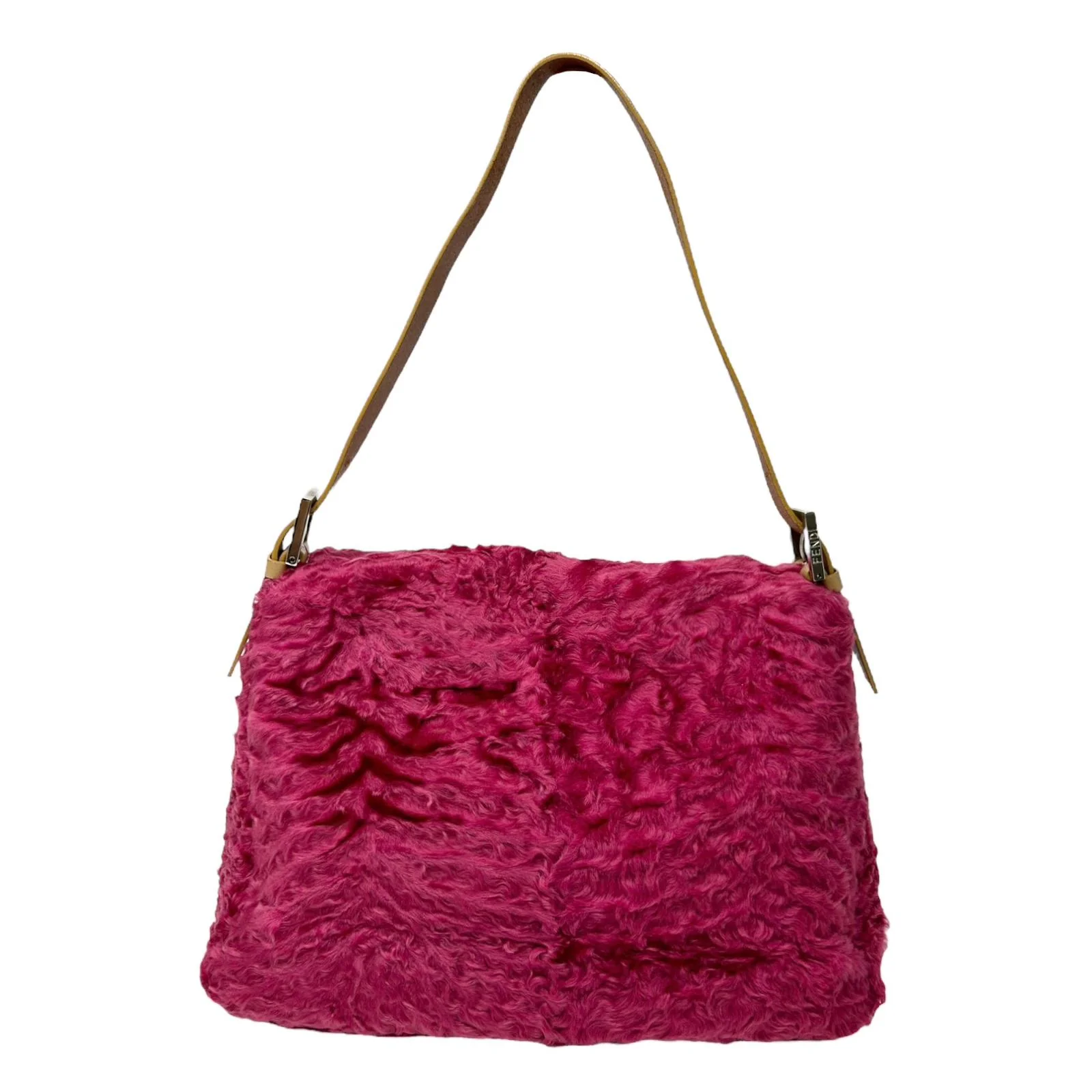 Fendi Pink Fur Baguette - Image 2