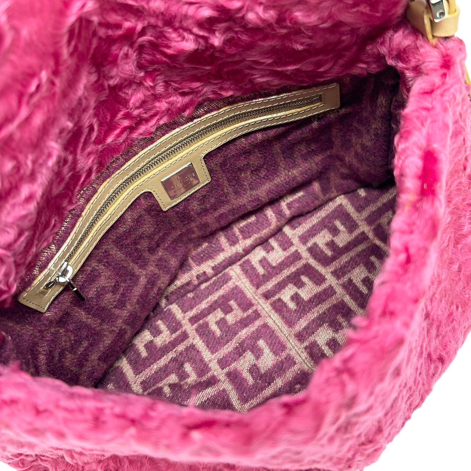 Fendi Pink Fur Baguette - Image 3