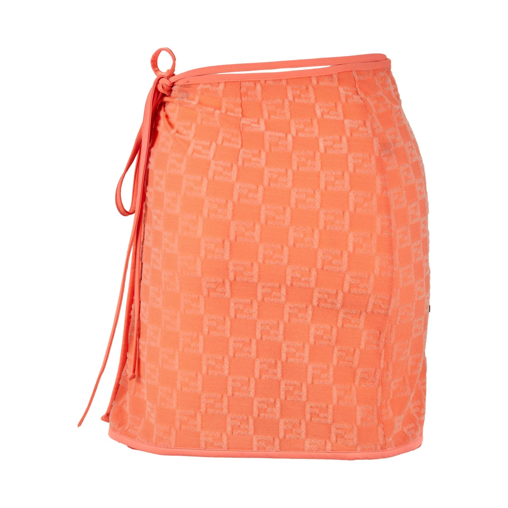 Fendi Peach Logo Tie Skirt