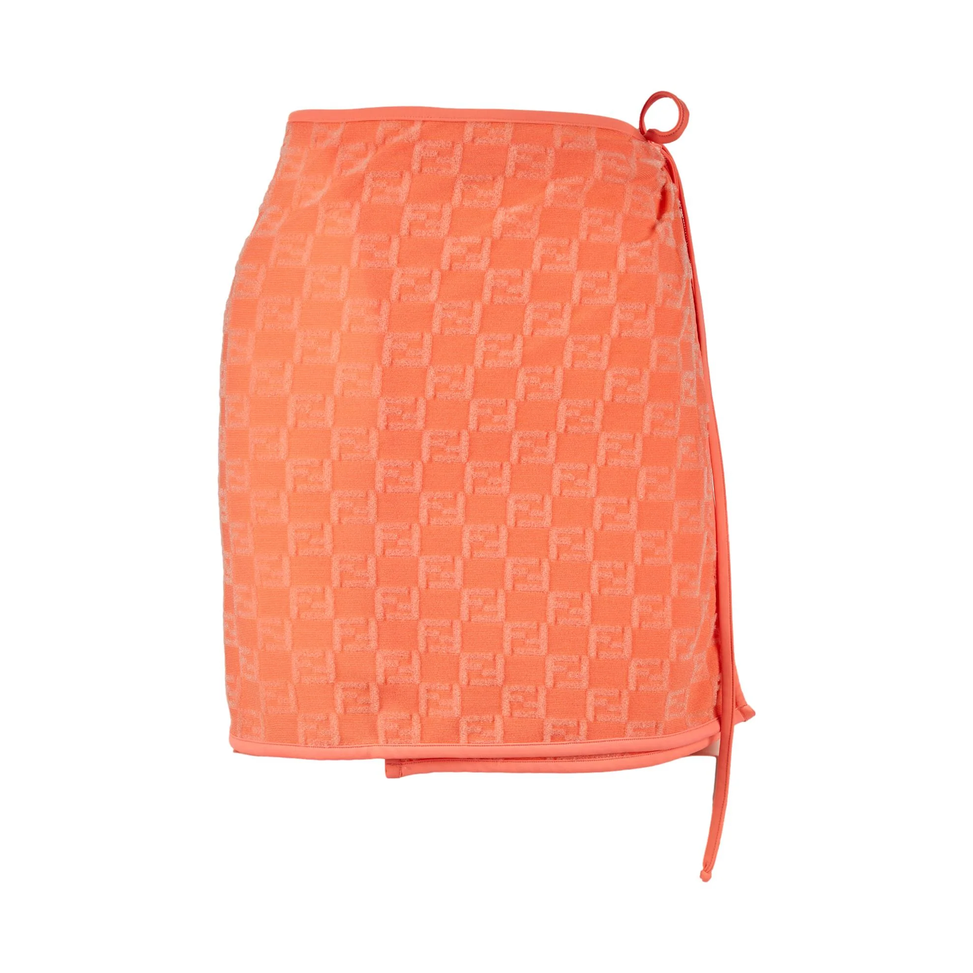 Fendi Peach Logo Tie Skirt - Image 2