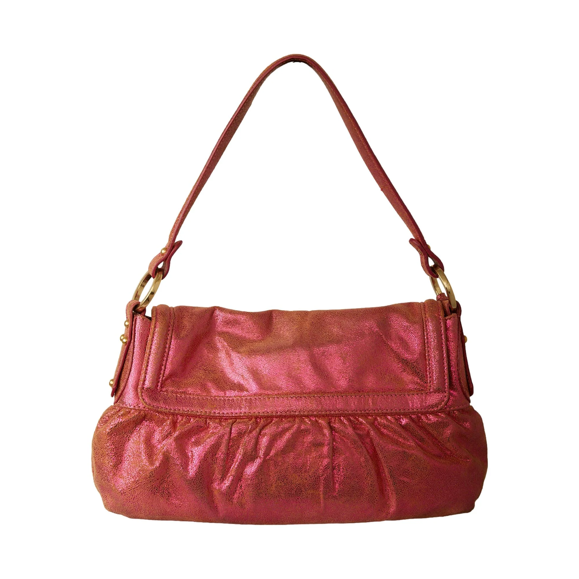 Fendi Pink Metallic Logo Chef Shoulder Bag - Image 2