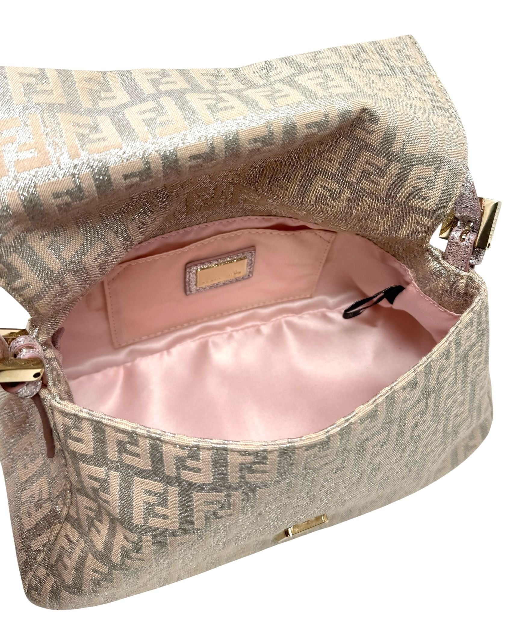 Fendi Pink Shimmer Mini Baguette - Image 3