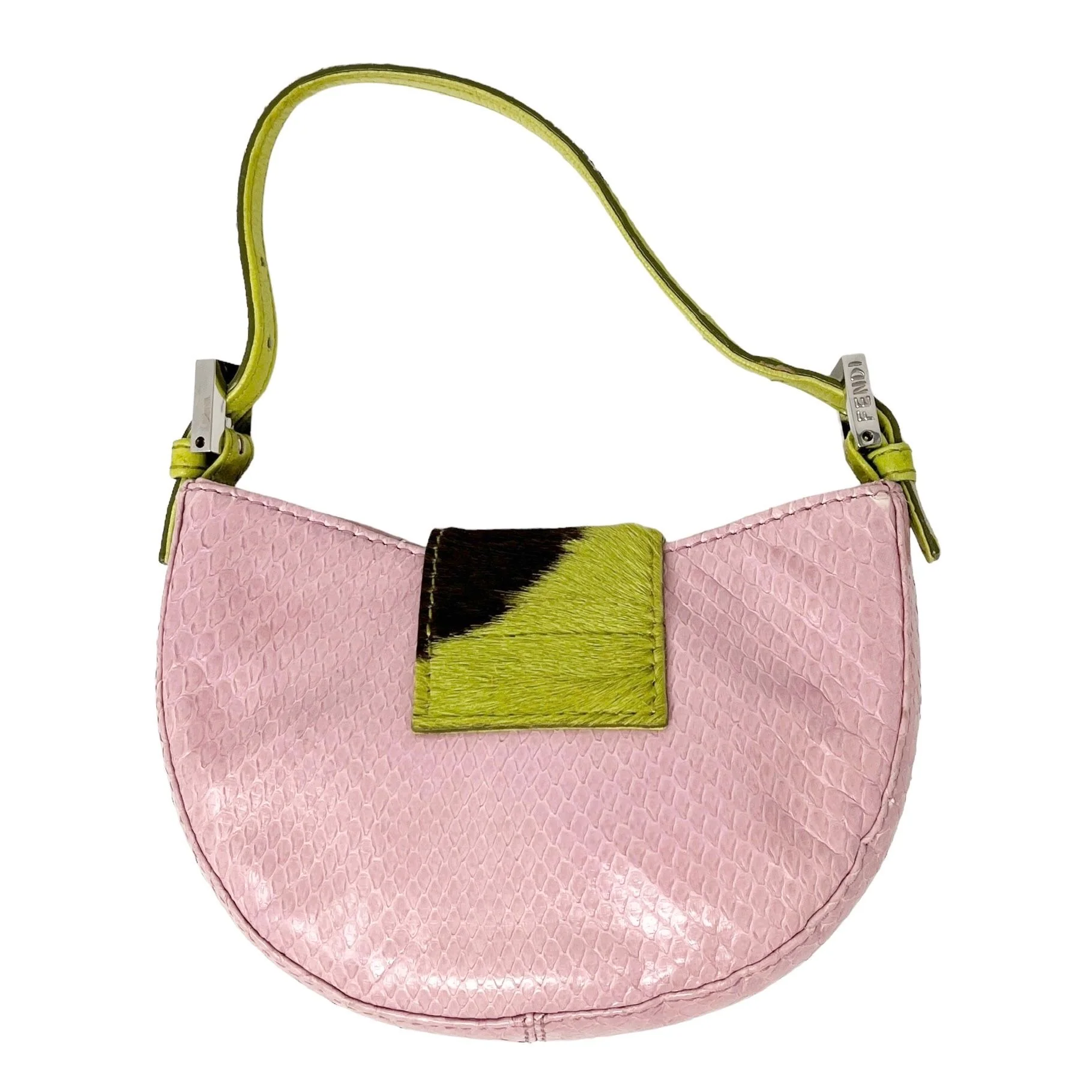 Fendi Pink Snakeskin Croissant - Image 2