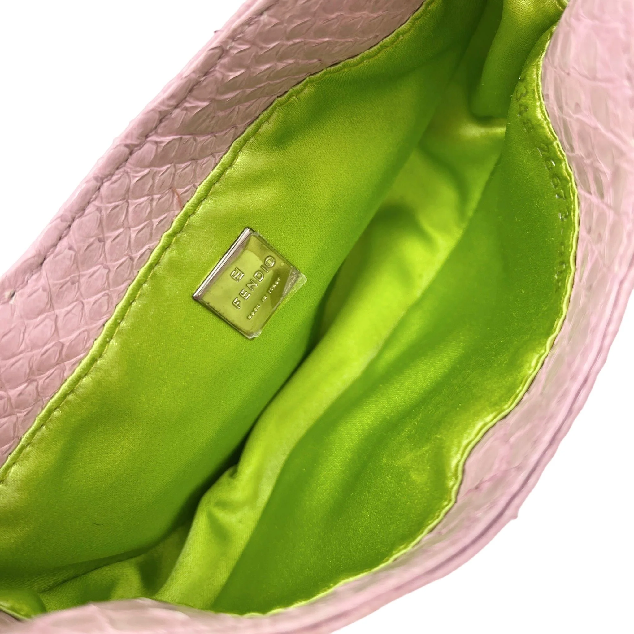 Fendi Pink Snakeskin Croissant - Image 3