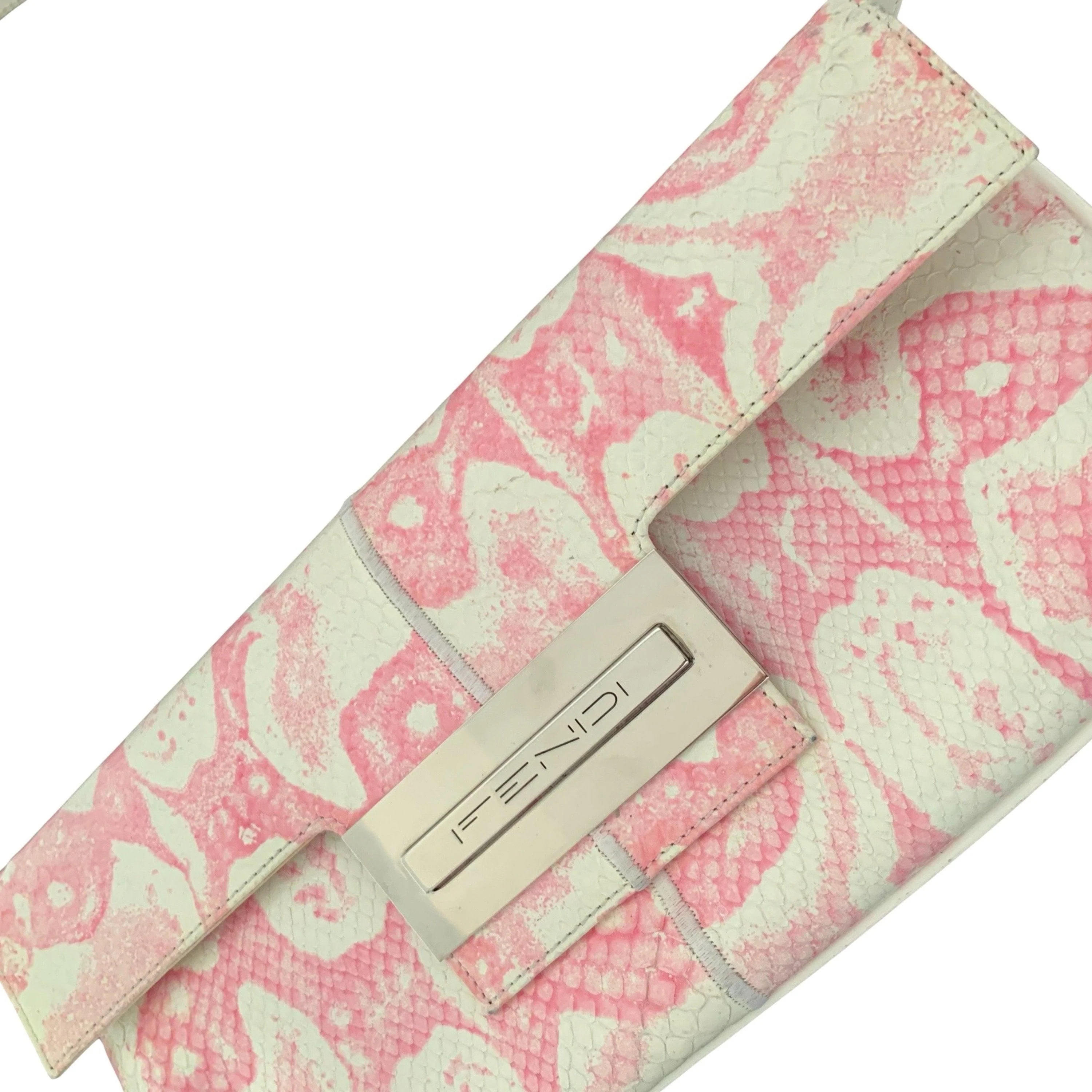 Fendi Pink Snakeskin Shoulder Bag - Image 2