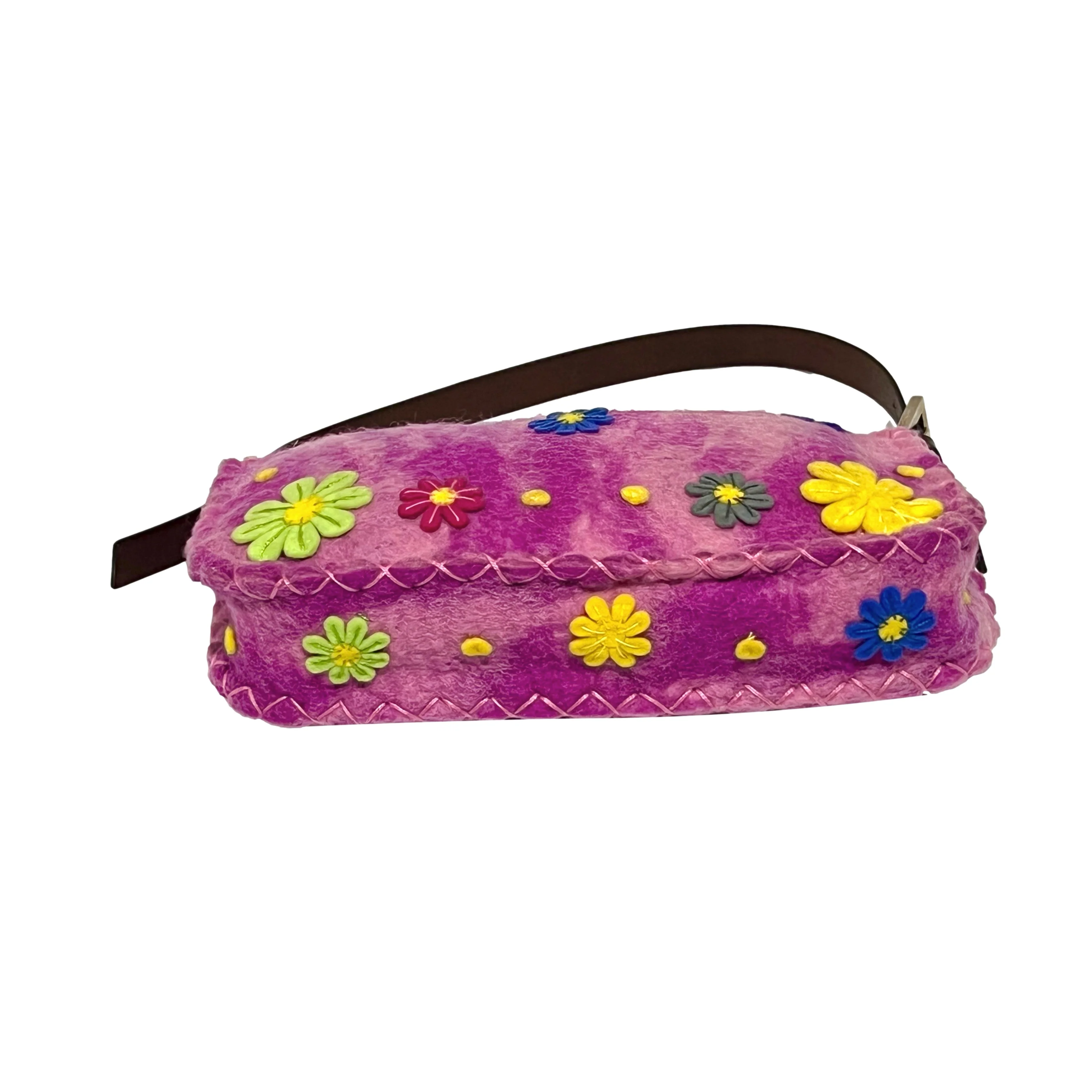 Fendi Pink Floral Baguette - Image 3