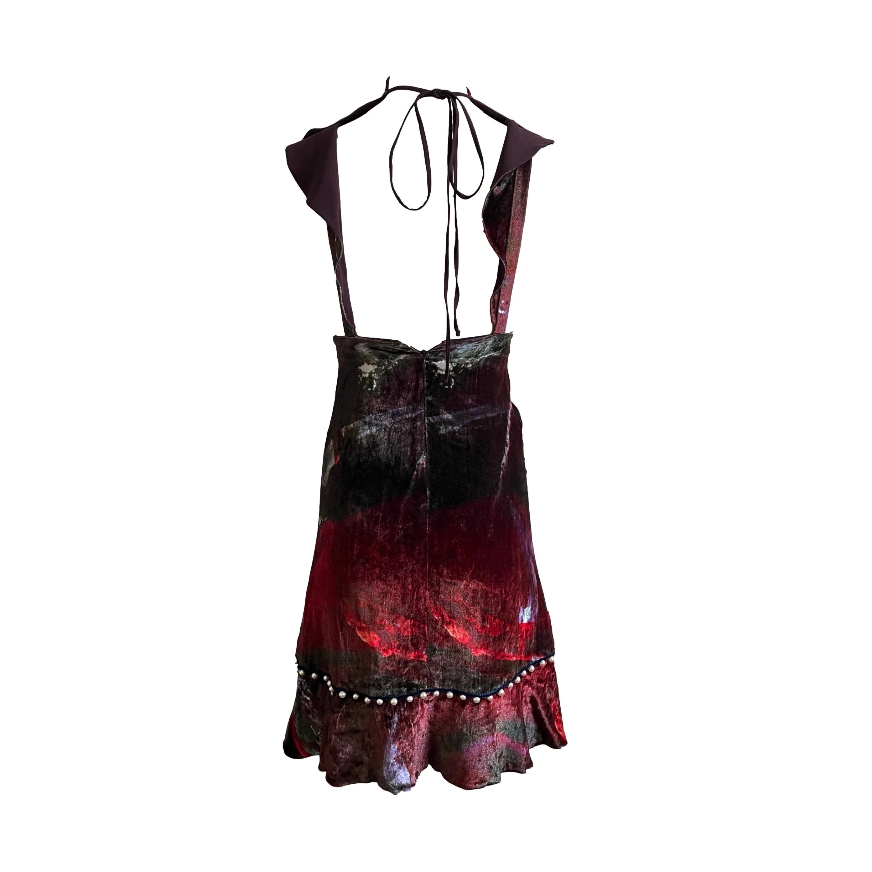 Fendi Plum Print Pearl Velour Dress - Image 2