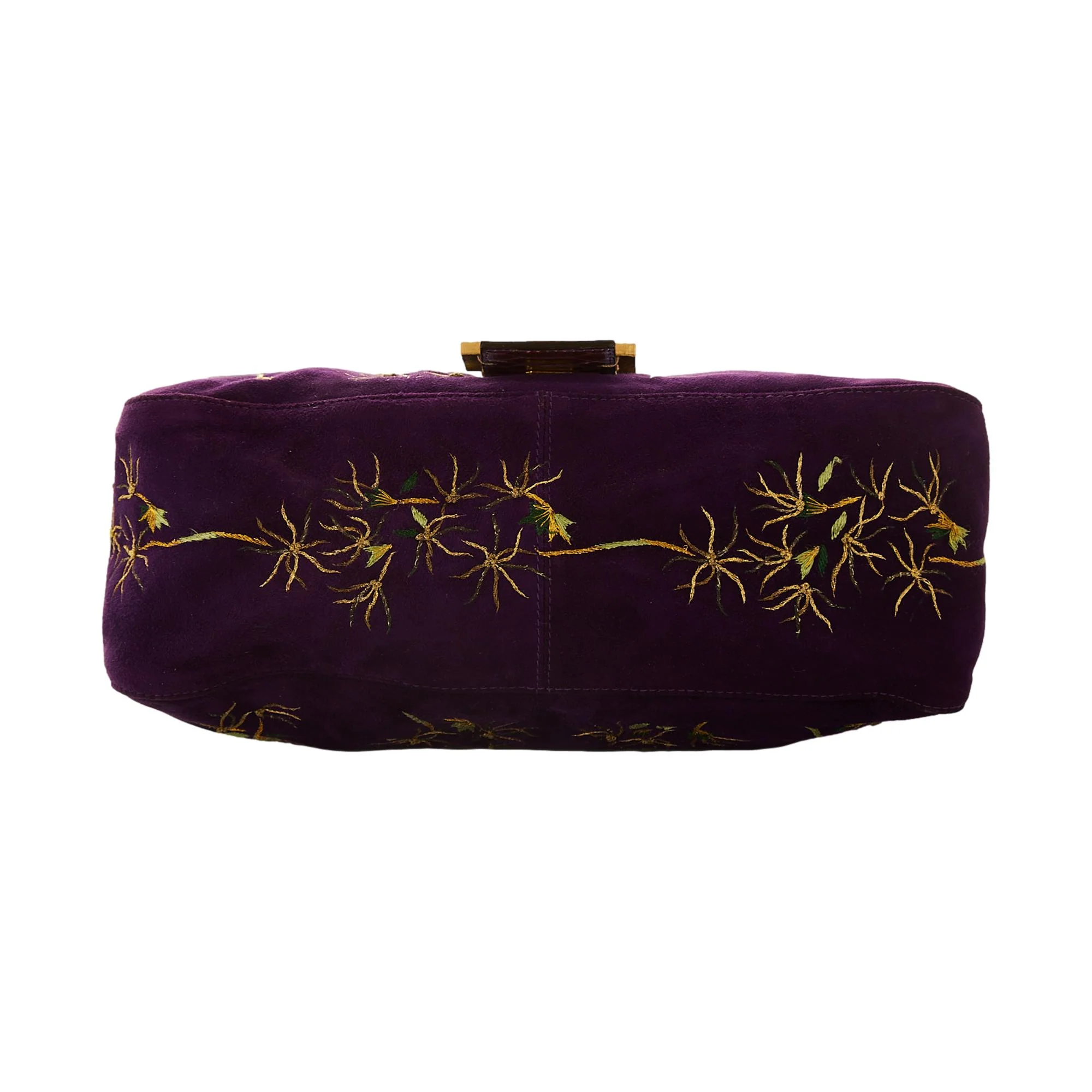 Fendi Purple Embroidered Mama Baguette Bag - Image 3
