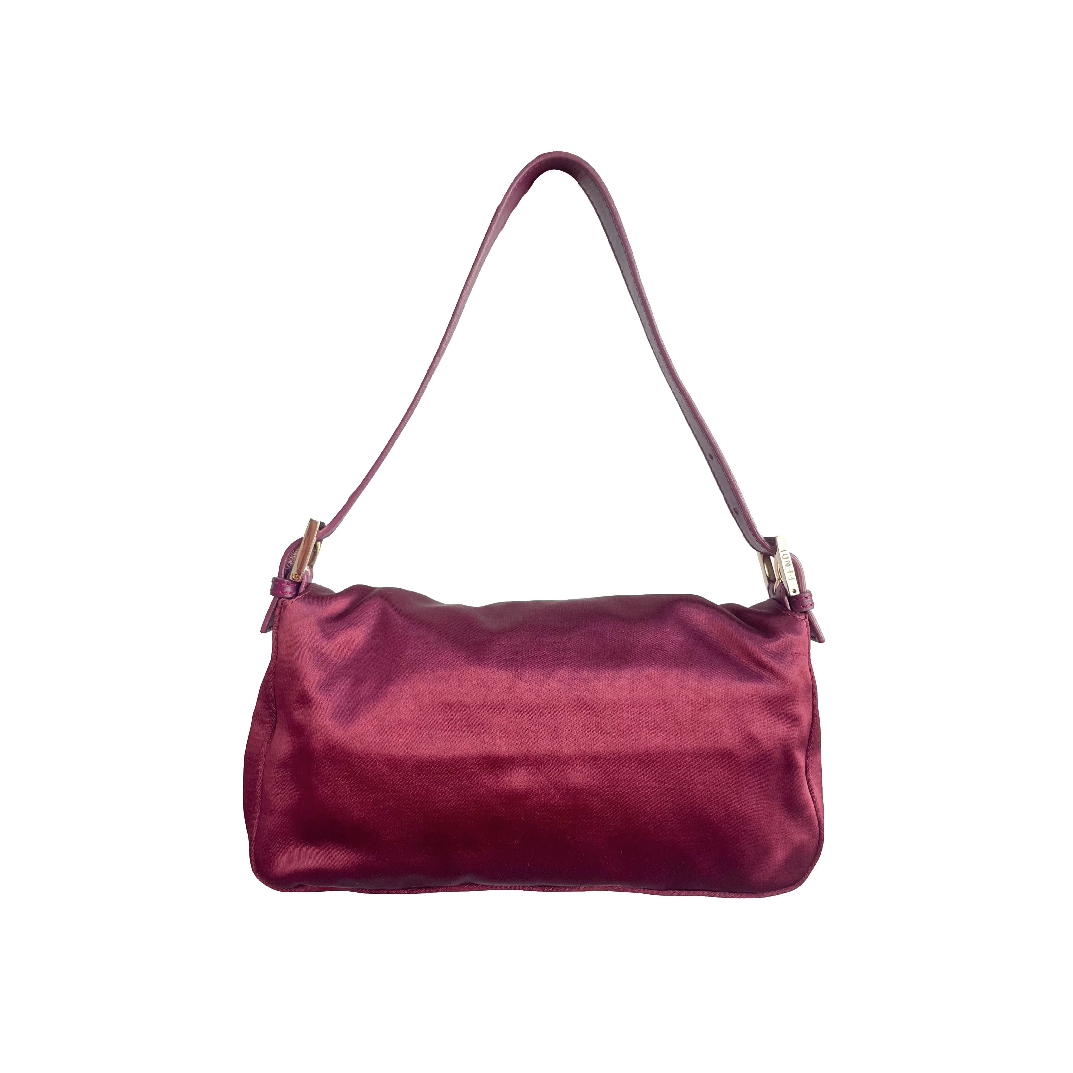 Fendi Burgundy Logo Baguette Bag - Image 2