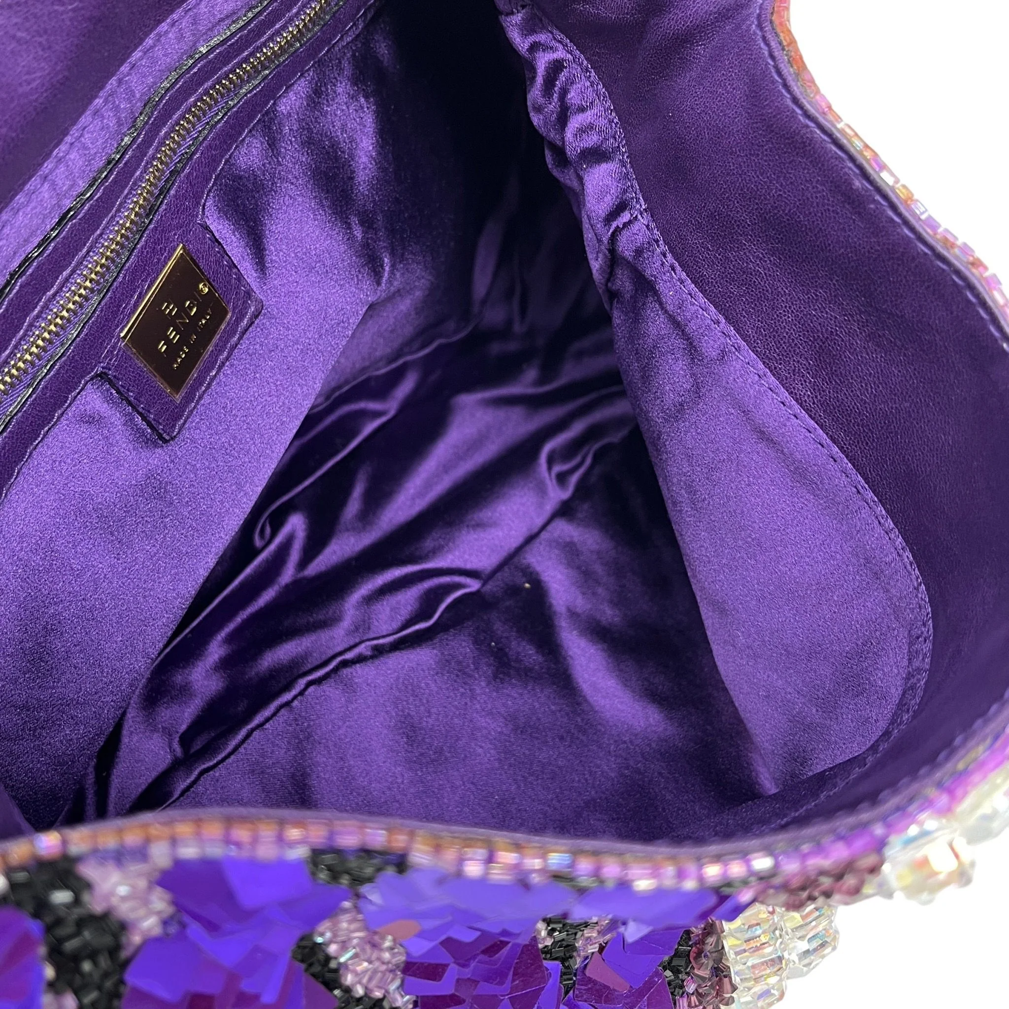 Fendi Purple Sequin Mama Baguette - Image 3