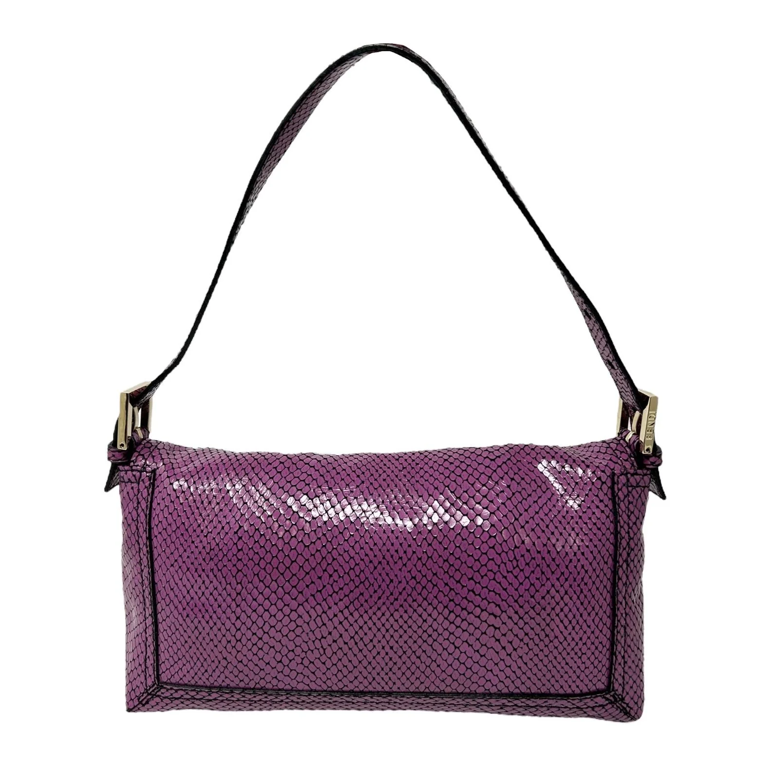 Fendi Purple Snakeskin Baguette - Image 2