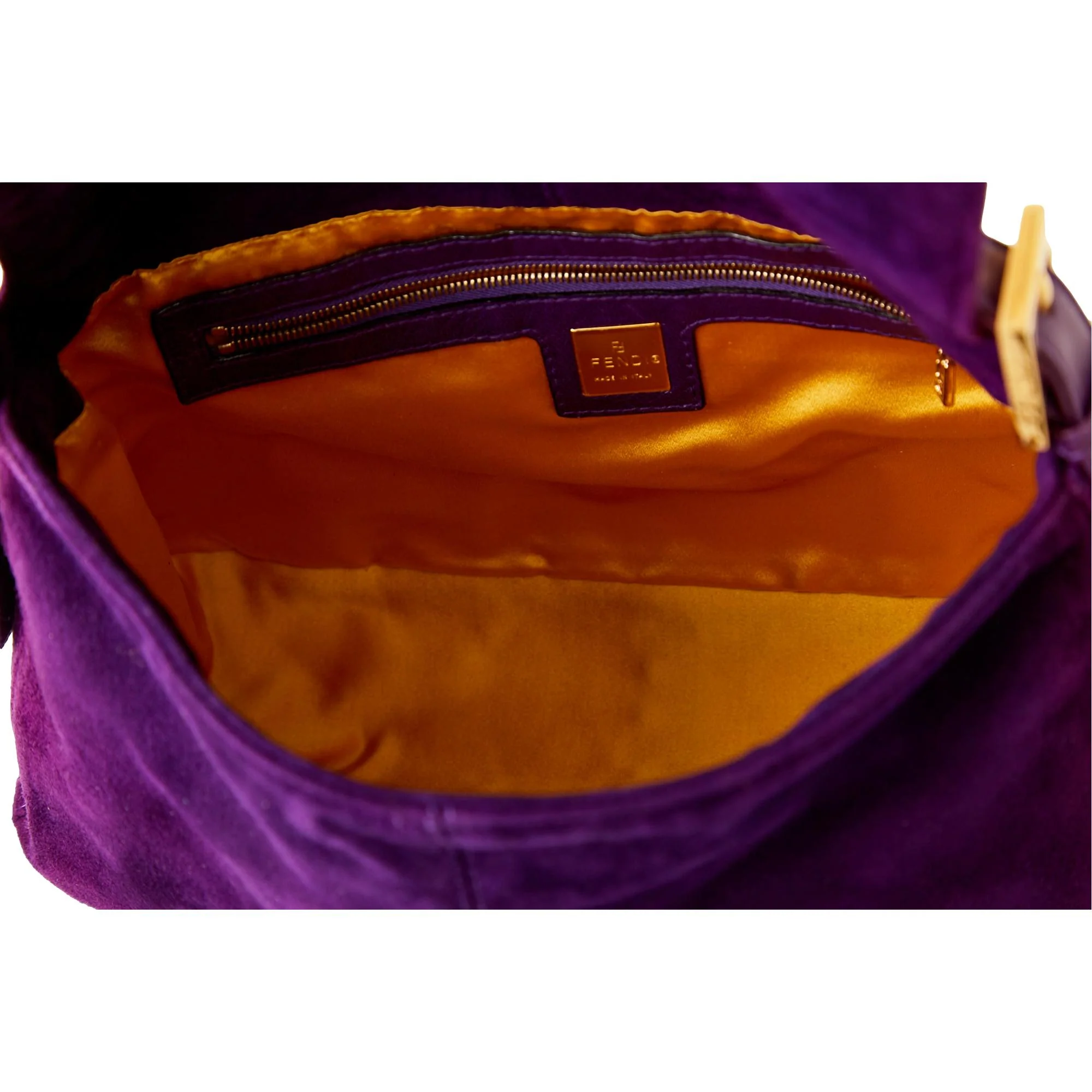 Fendi Purple Suede Baguette Bag - Image 4