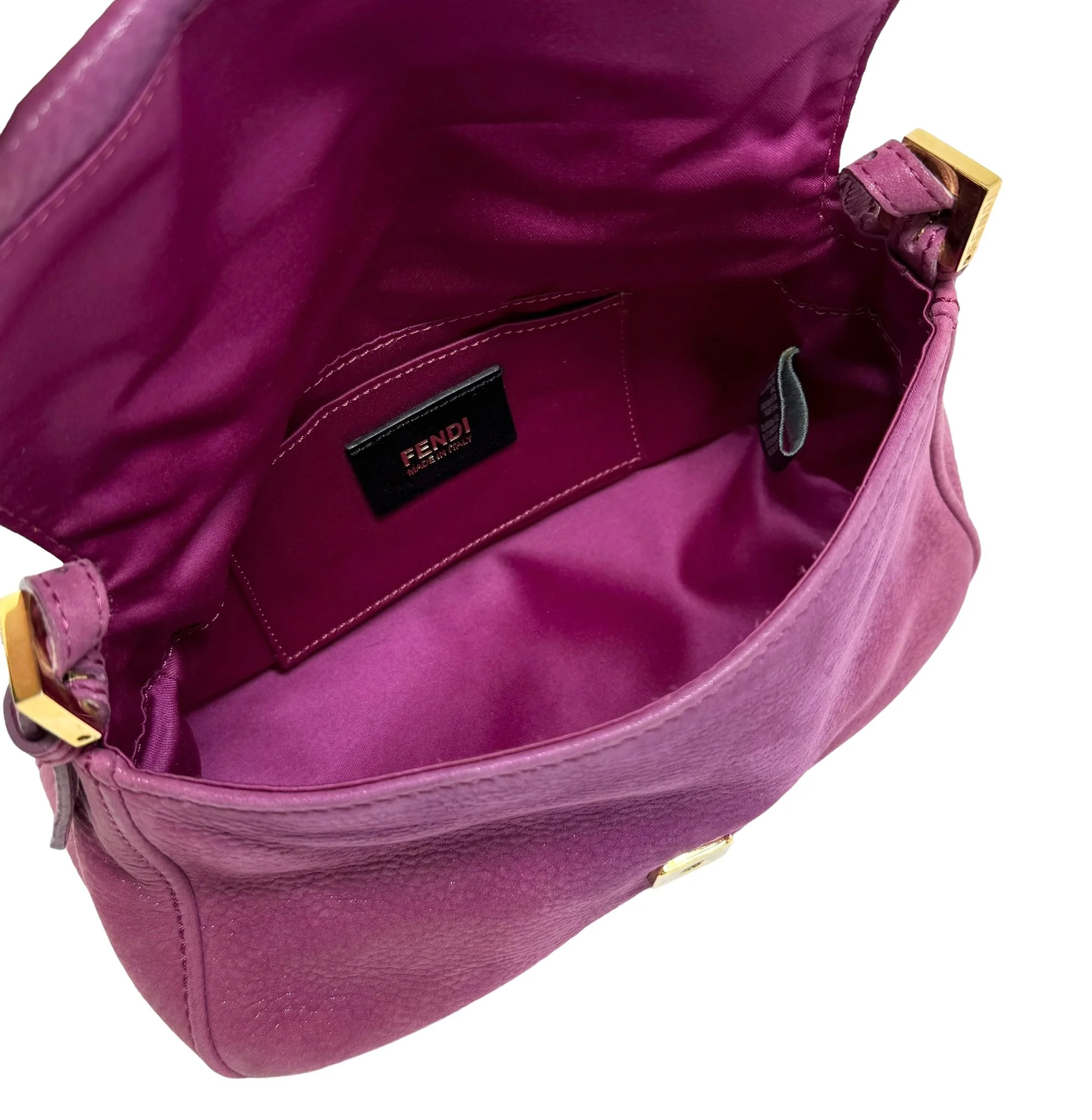 Fendi Fuschia + Tortoise Leather Baguette Bag - Image 4