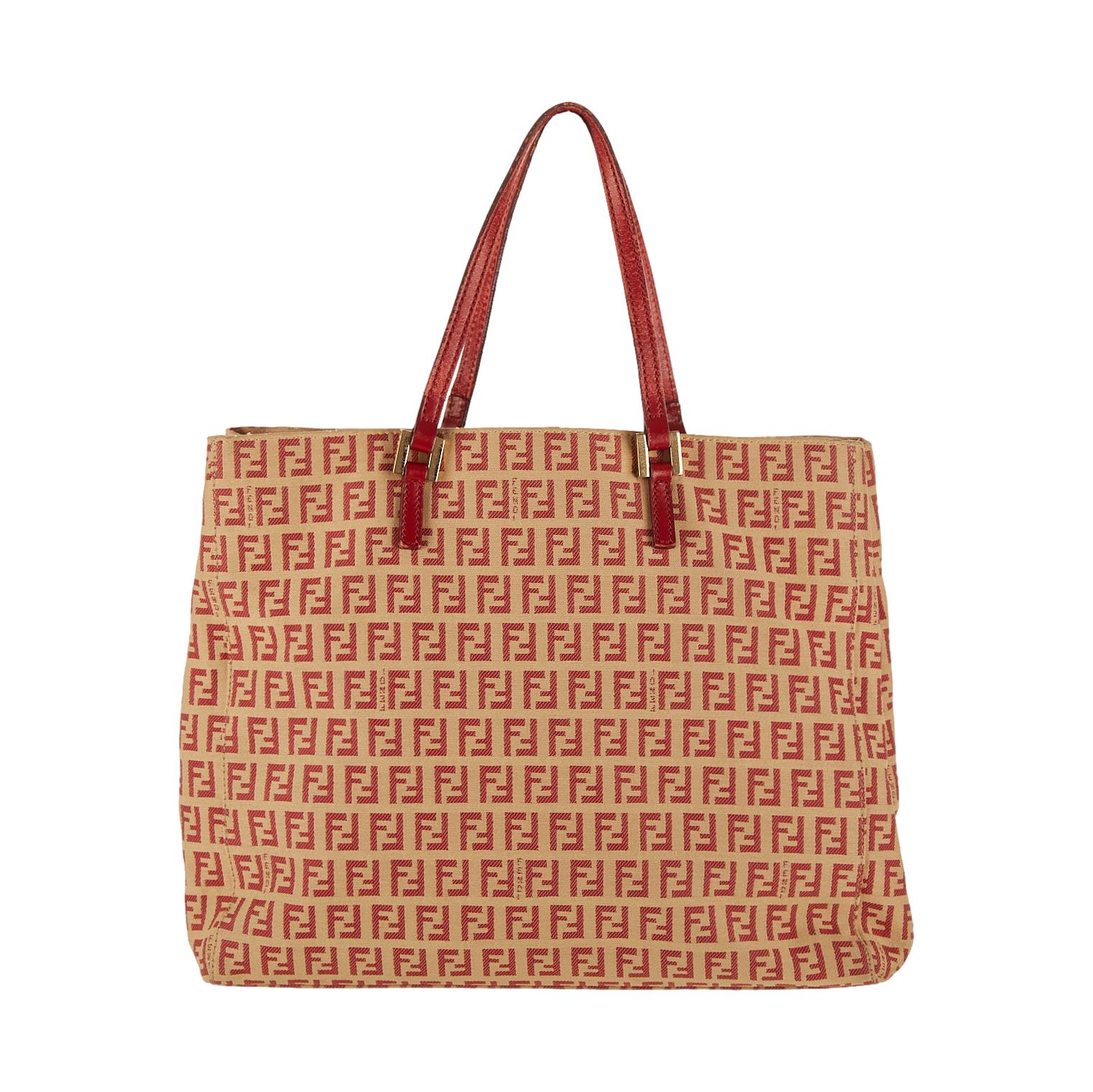 Fendi Red Logo Top Handle Bag - Image 2