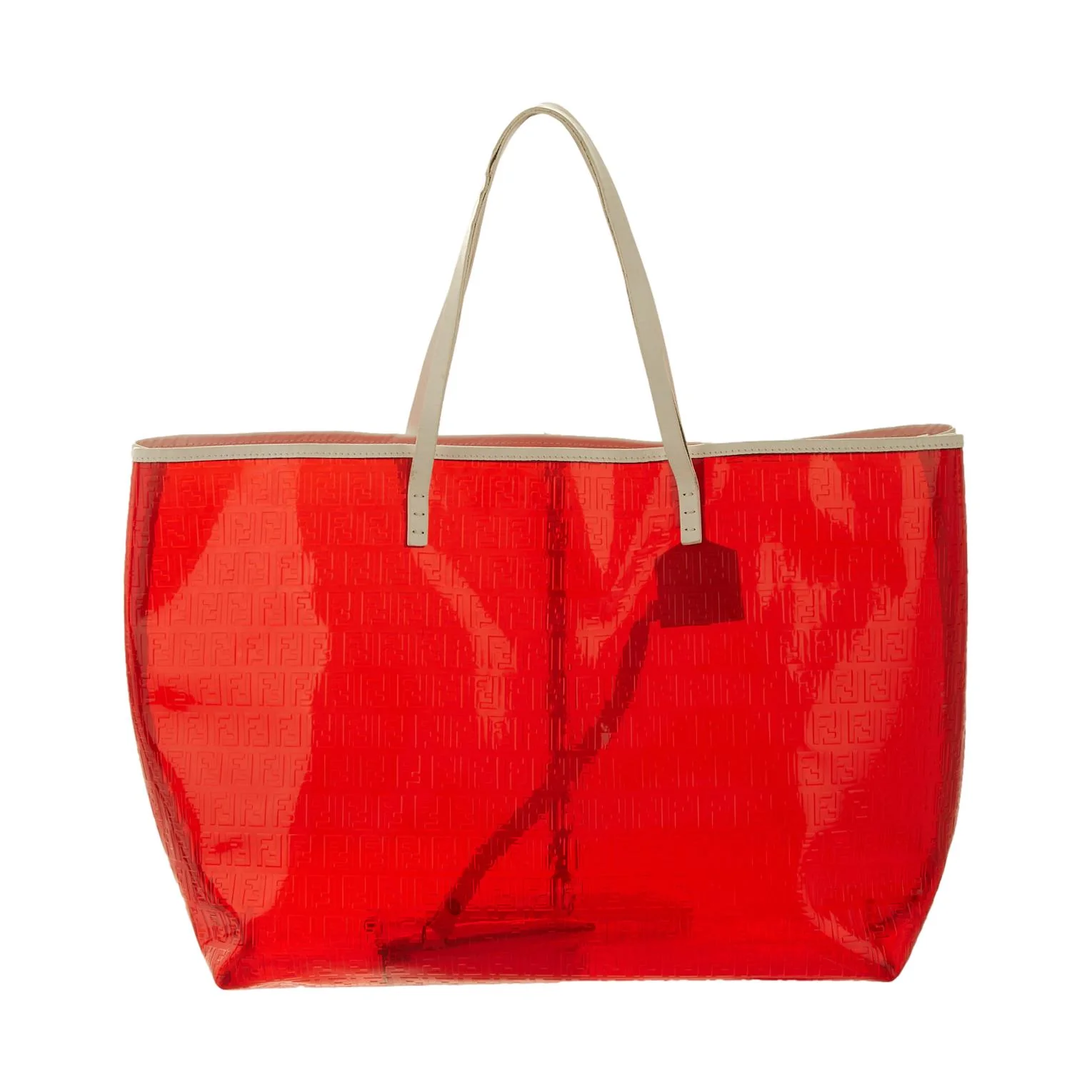 Fendi Red Logo Vinyl Jumbo Tote - Image 2