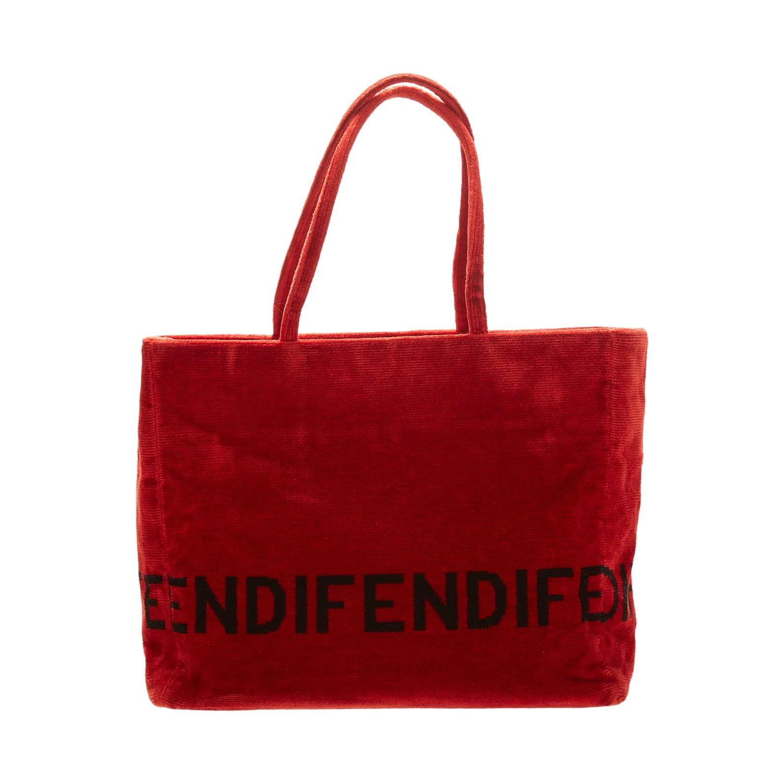 Fendi Red Velour Logo Shoulder Bag - Image 2