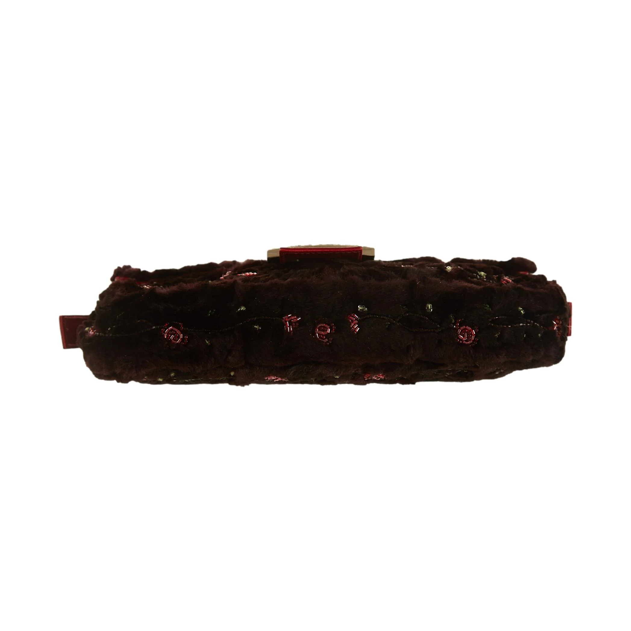 Fendi Rose Beaded Fur Baguette - Image 3