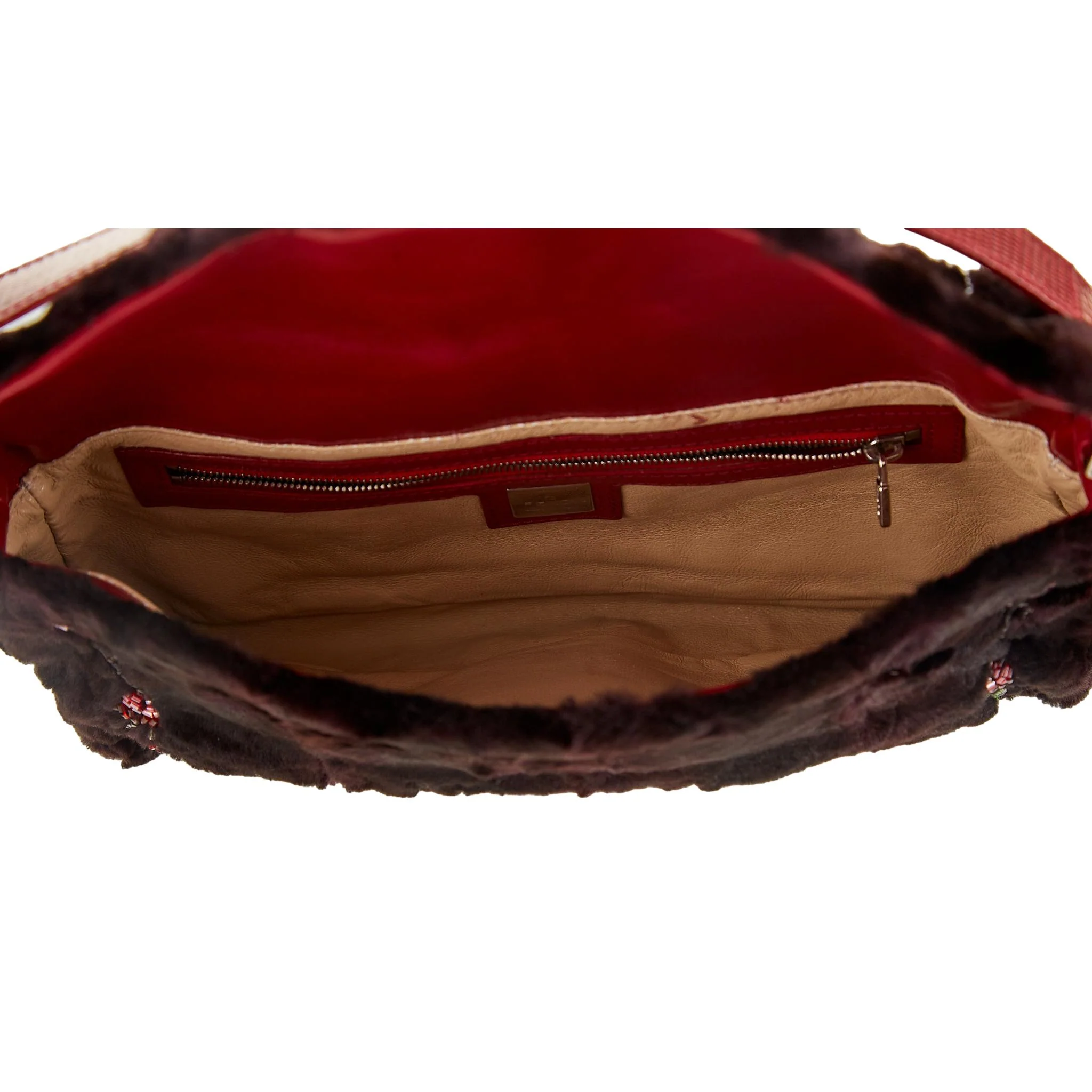 Fendi Rose Beaded Fur Baguette - Image 4
