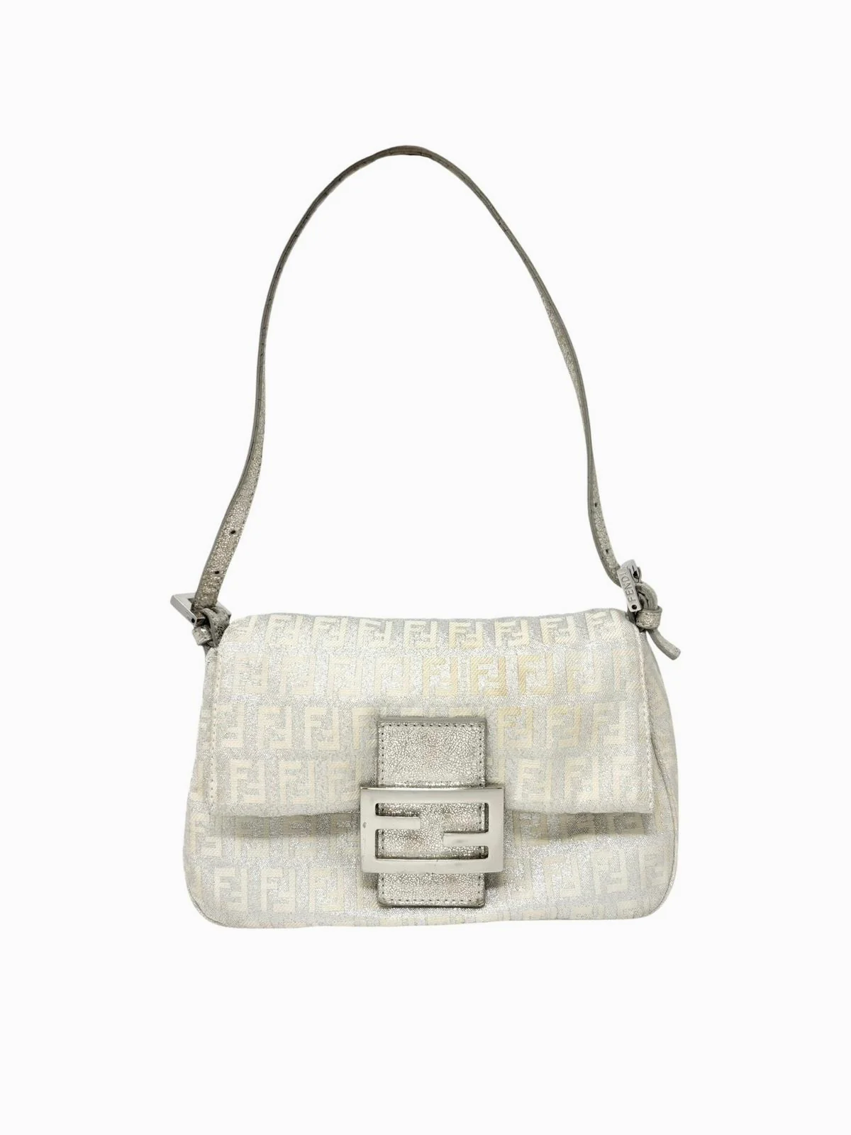 Fendi Silver Mini Baguette