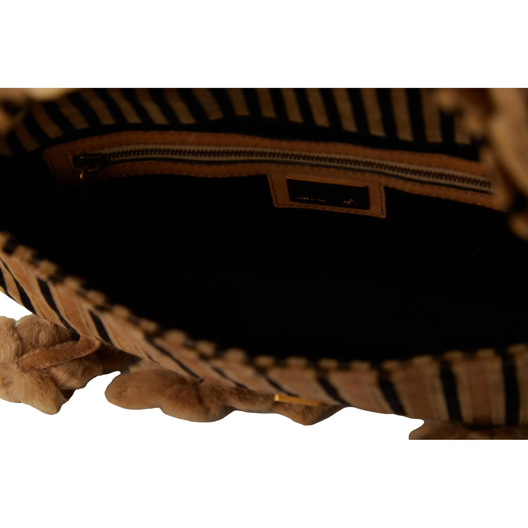 Fendi Striped Fur Flower Baguette - Image 4