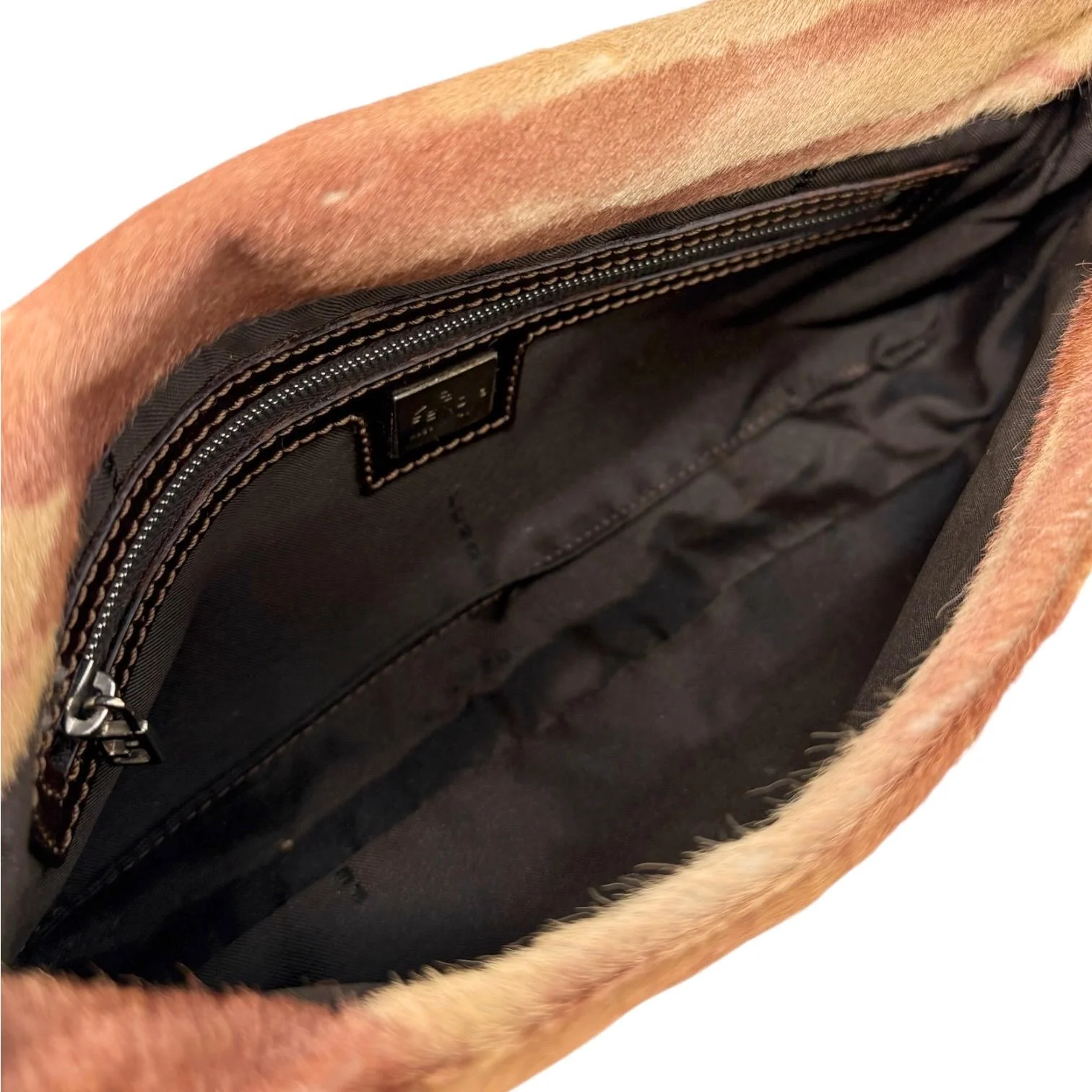 Fendi Tan Calf-Hair Baguette Bag - Image 3